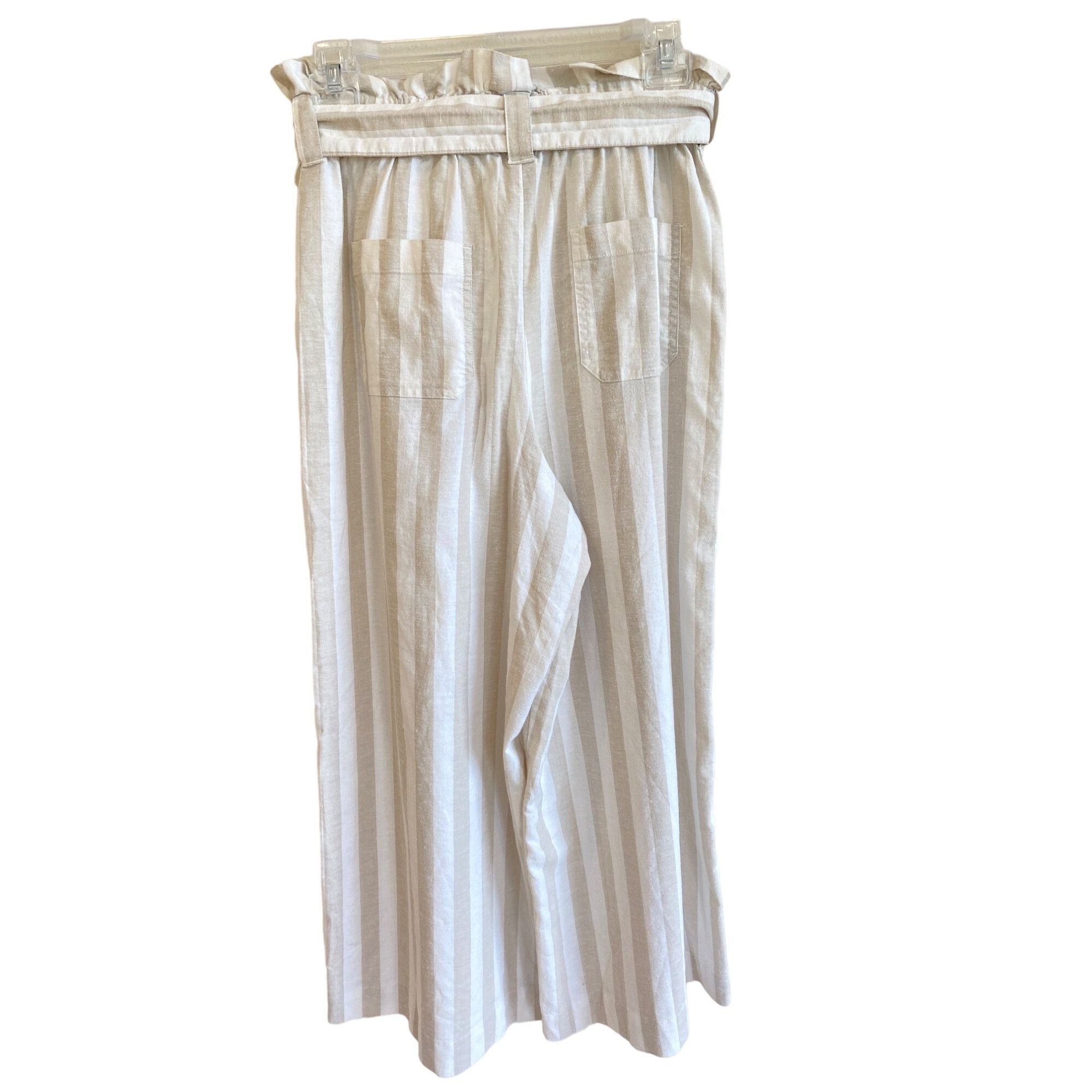 Marine Layer Marine Layer Caroline Pant Tan/White Stripe Small Wide Leg C Size 28" / US 6 / IT 42 - 4 Thumbnail