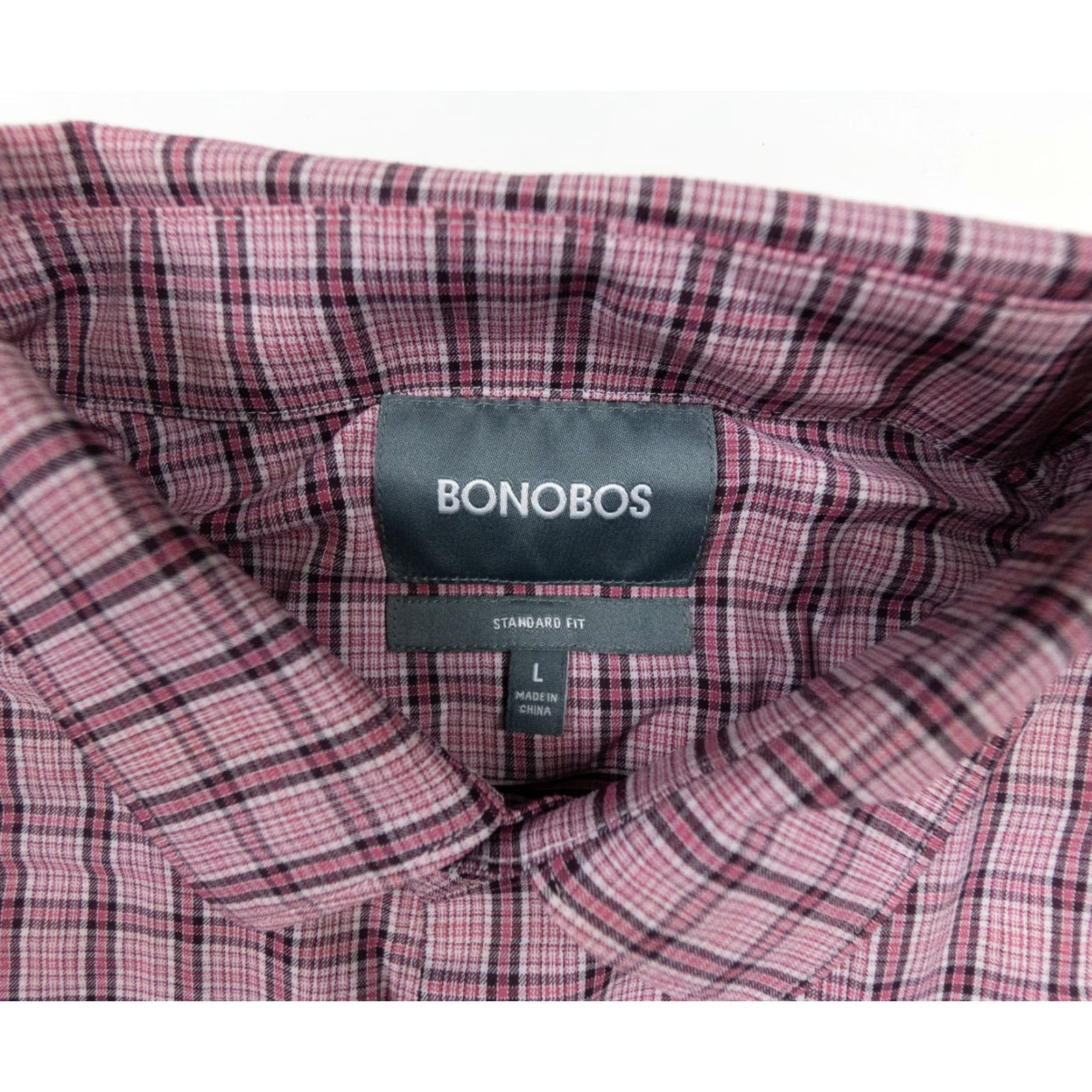 Bonobos Bonobos Men's Large Pink Plaid Long Sleeve Button-Up Shirt Lightweight Stretch Preppy Size US L / EU 52-54 / 3 - 4 Thumbnail