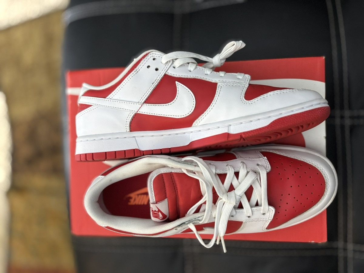 Nike Nike Dunk Low Championship Red + White Black Panda Size US 10.5 / EU 43-44 - 5 Thumbnail