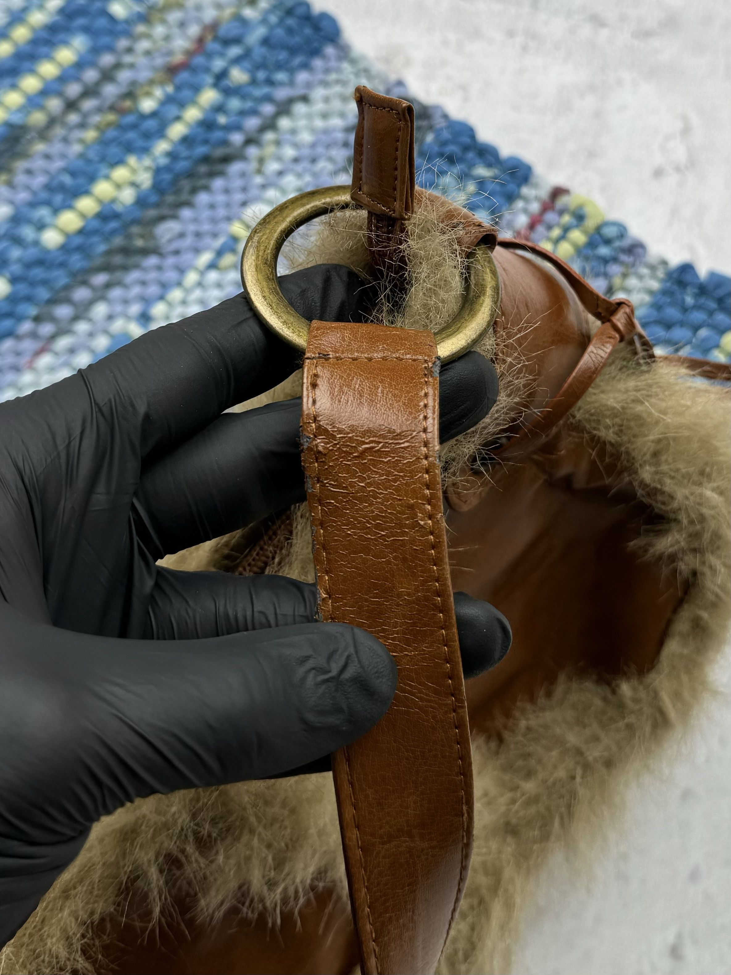 Vintage Vintage Handle Bag With Faux Fur A373D15(389) Size ONE SIZE - 12 Thumbnail