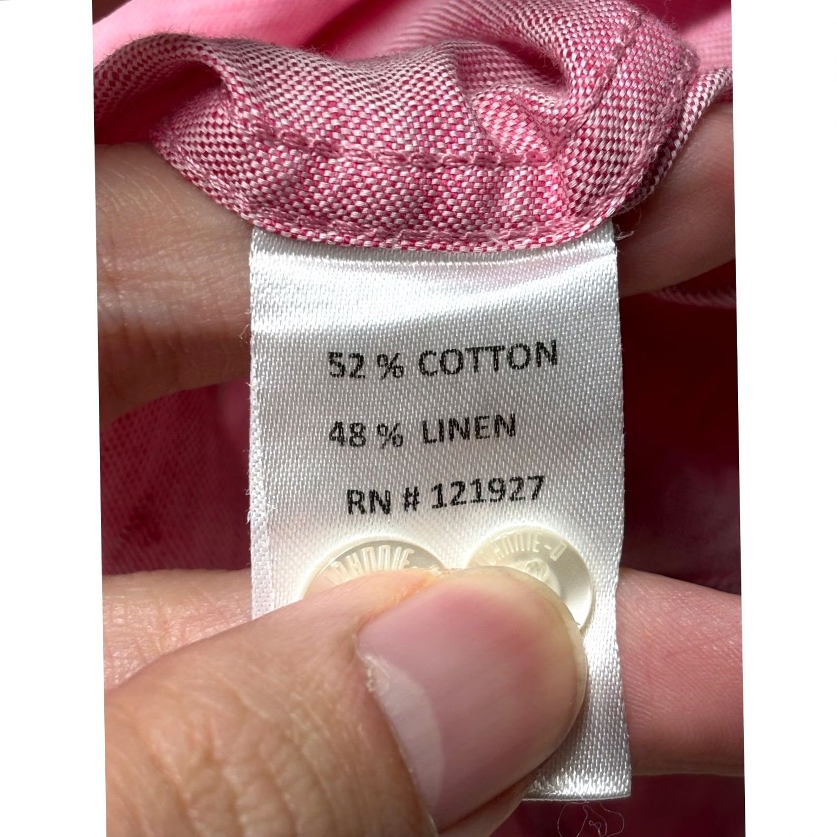 johnnie-O johnnie-O Mens Pink Linen Blend Long Sleeve Button-Down Shirt XL Size US XL / EU 56 / 4 - 5 Thumbnail
