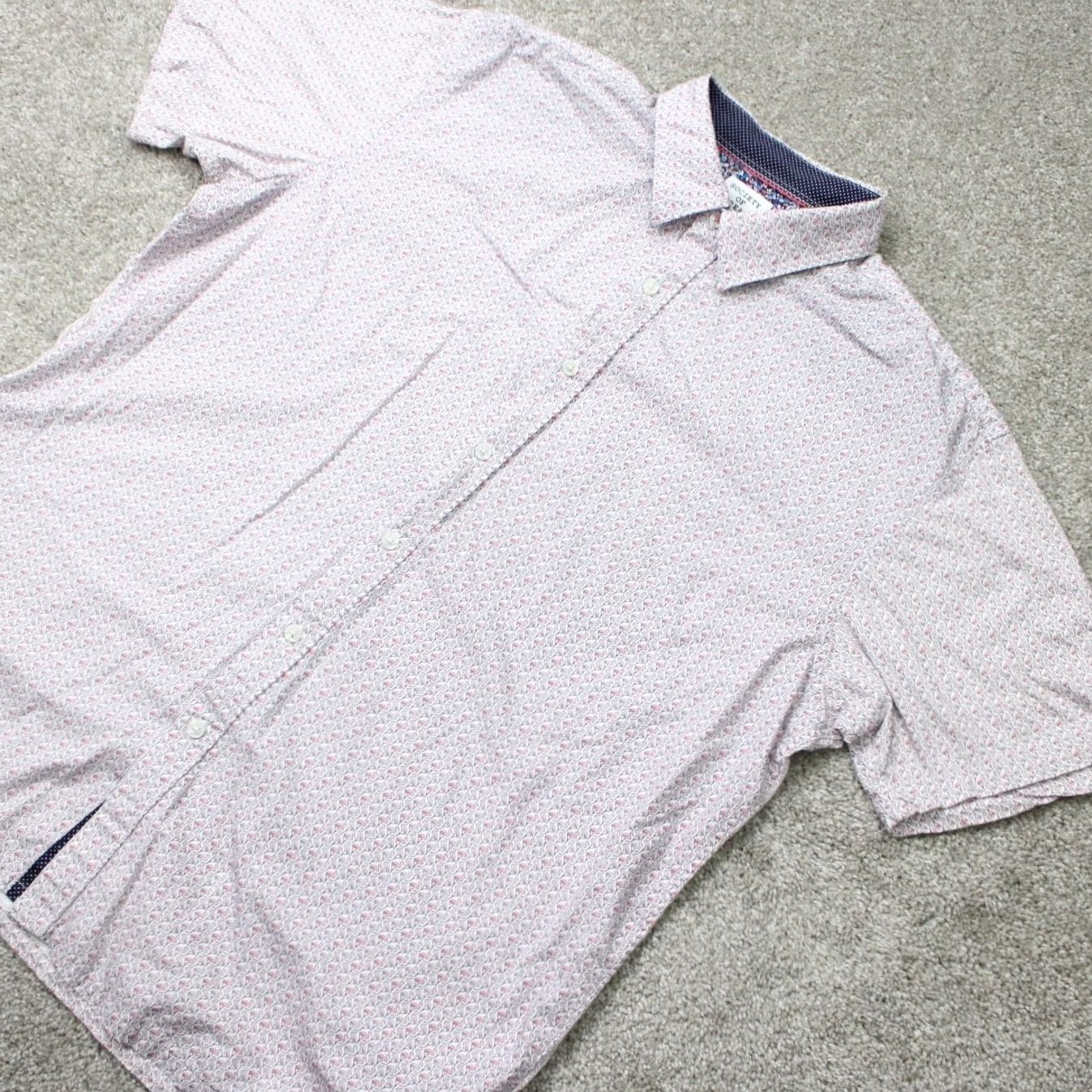 Gloverall Society of Threads Shirt Mens XL Pink Flamingos All Over Print S/S Button-Up Casual Vintage: No Graphic Print Size US XL / EU 56 / 4 - 4 Thumbnail