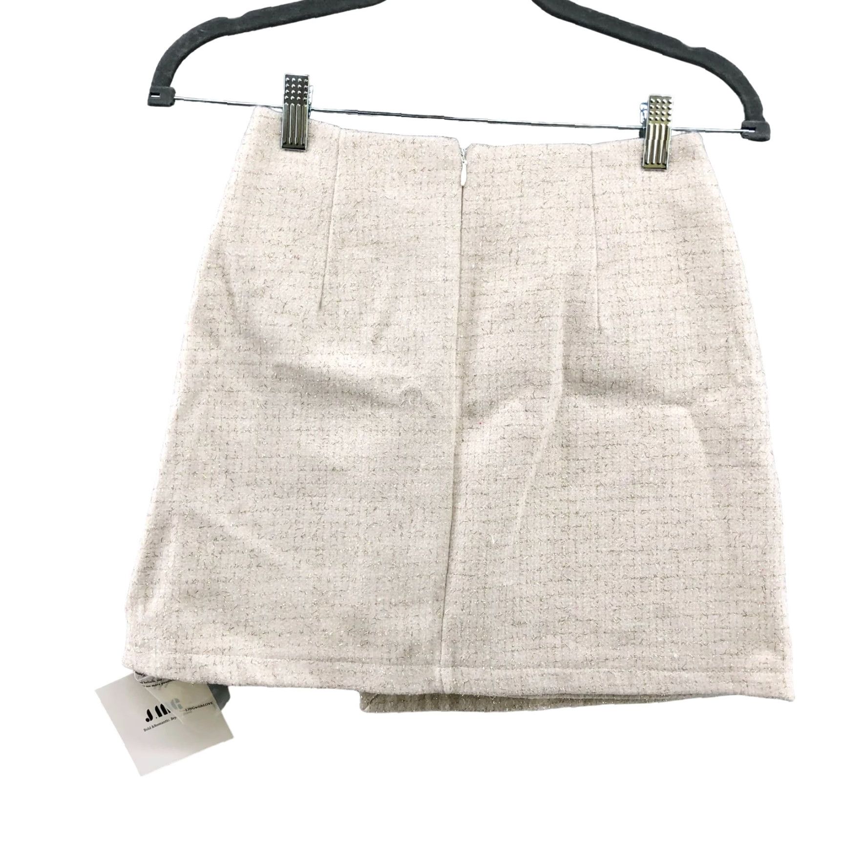 Vintage NWT J.ING Tweed Mini Skirt Womens XS 24'' Waist Ivory Metallic Gold Royal Size 26" / US 2 / IT 38 - 2 Thumbnail