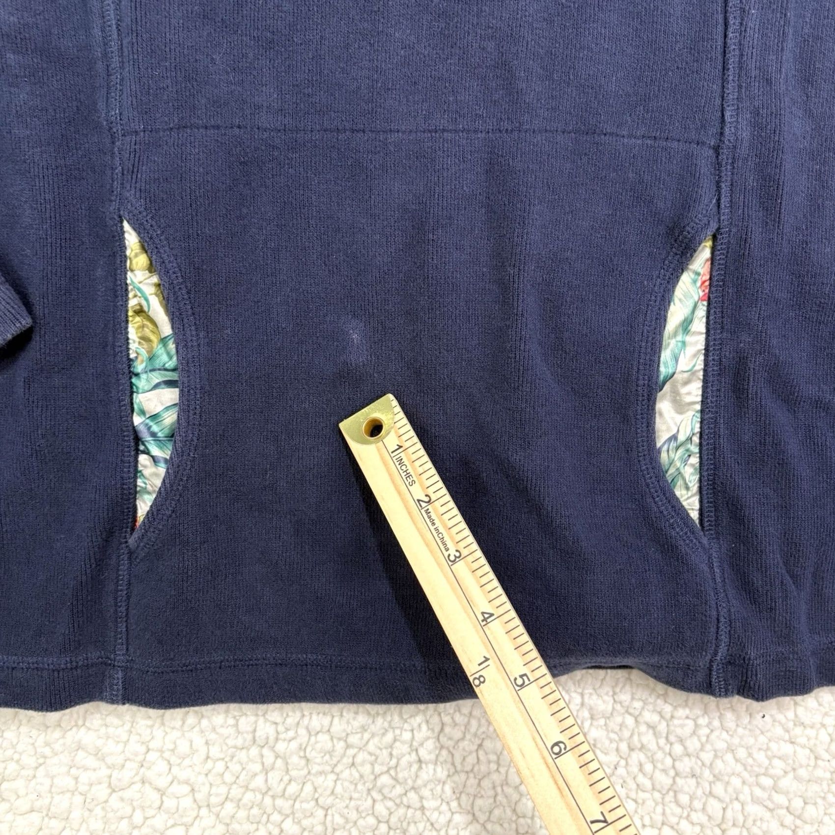Tommy Bahama VINTAGE Tommy Bahama Womens Sweater Pullover 1/4 Zip T Sweatshirt Navy Floral Lined Small Size S / US 4 / IT 40 - 5 Thumbnail