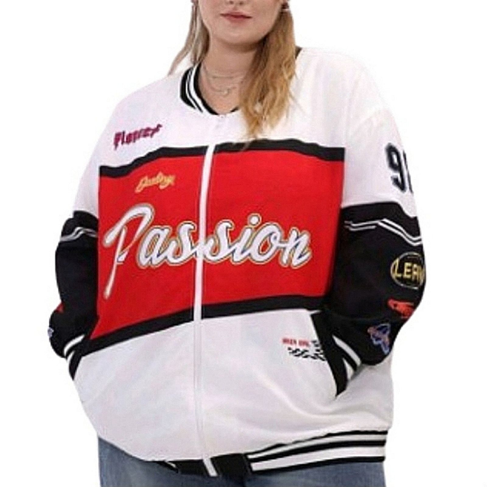 Shein PASSION ☆ NASCAR STYLE ☆ LIGHT ☆ RACING JACKET ☆ 5x ☆ NWT Size 4XL / US 24-26 - 6 Thumbnail