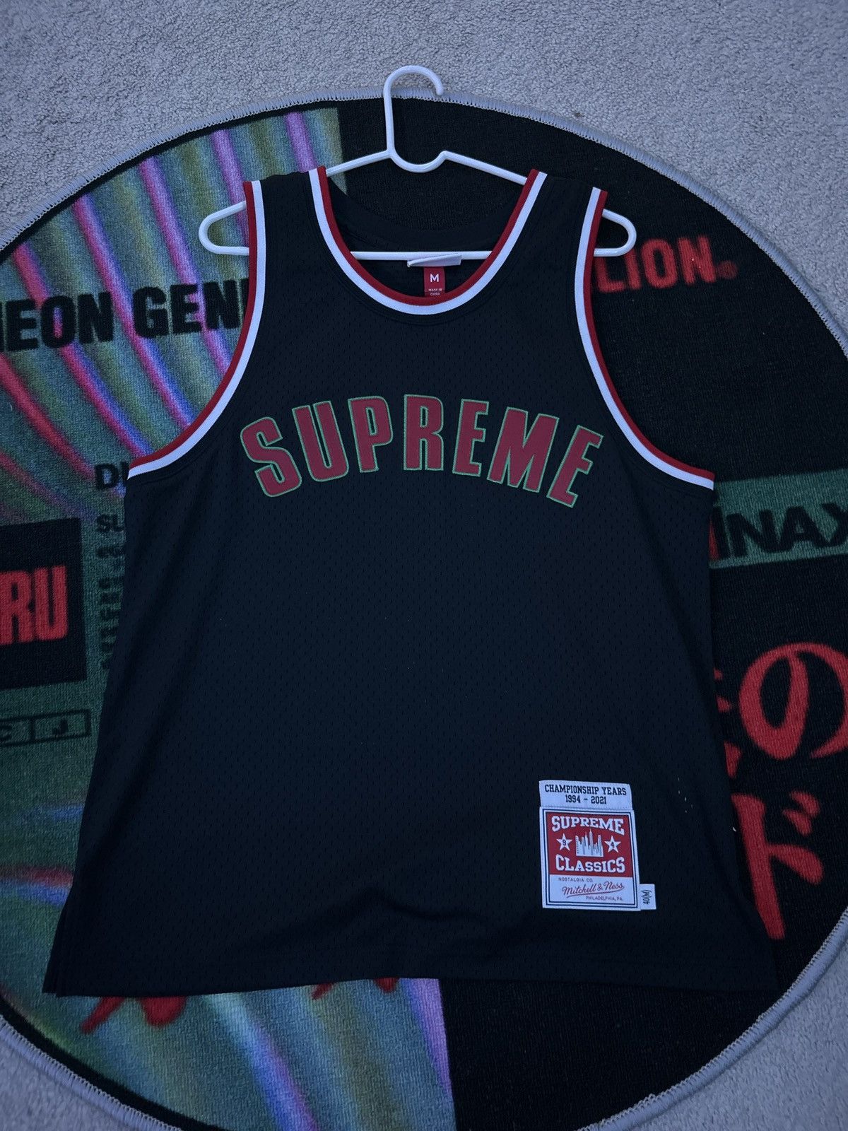 Supreme x Nike SS14 Red Basketball Jersey Size Medium Foamposite