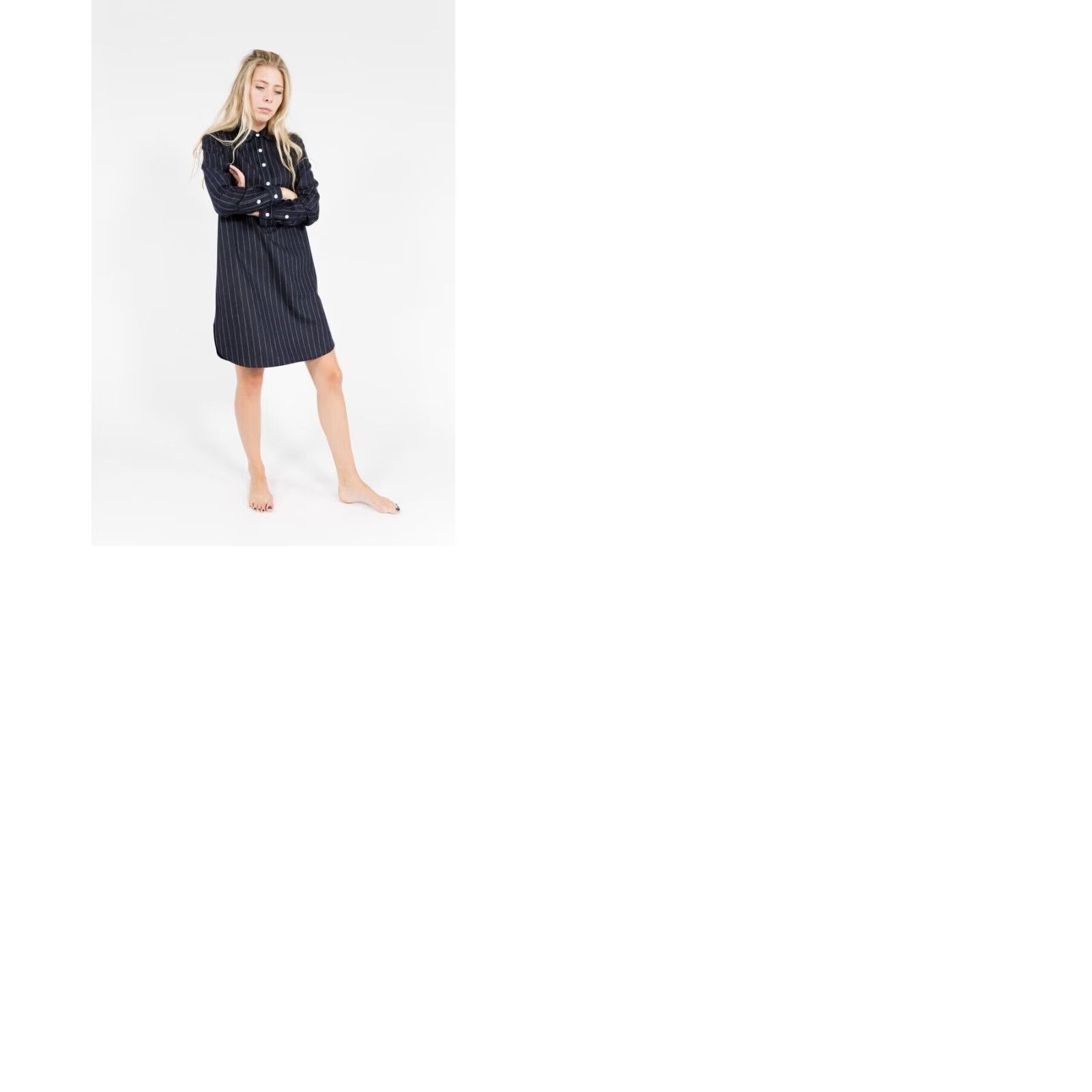 Sleepy Jones Sleepy Jones Shirt Large Blue Popover 100% Wool Elsa Tunic NEW Size L / US 10 / IT 46 - 9 Thumbnail