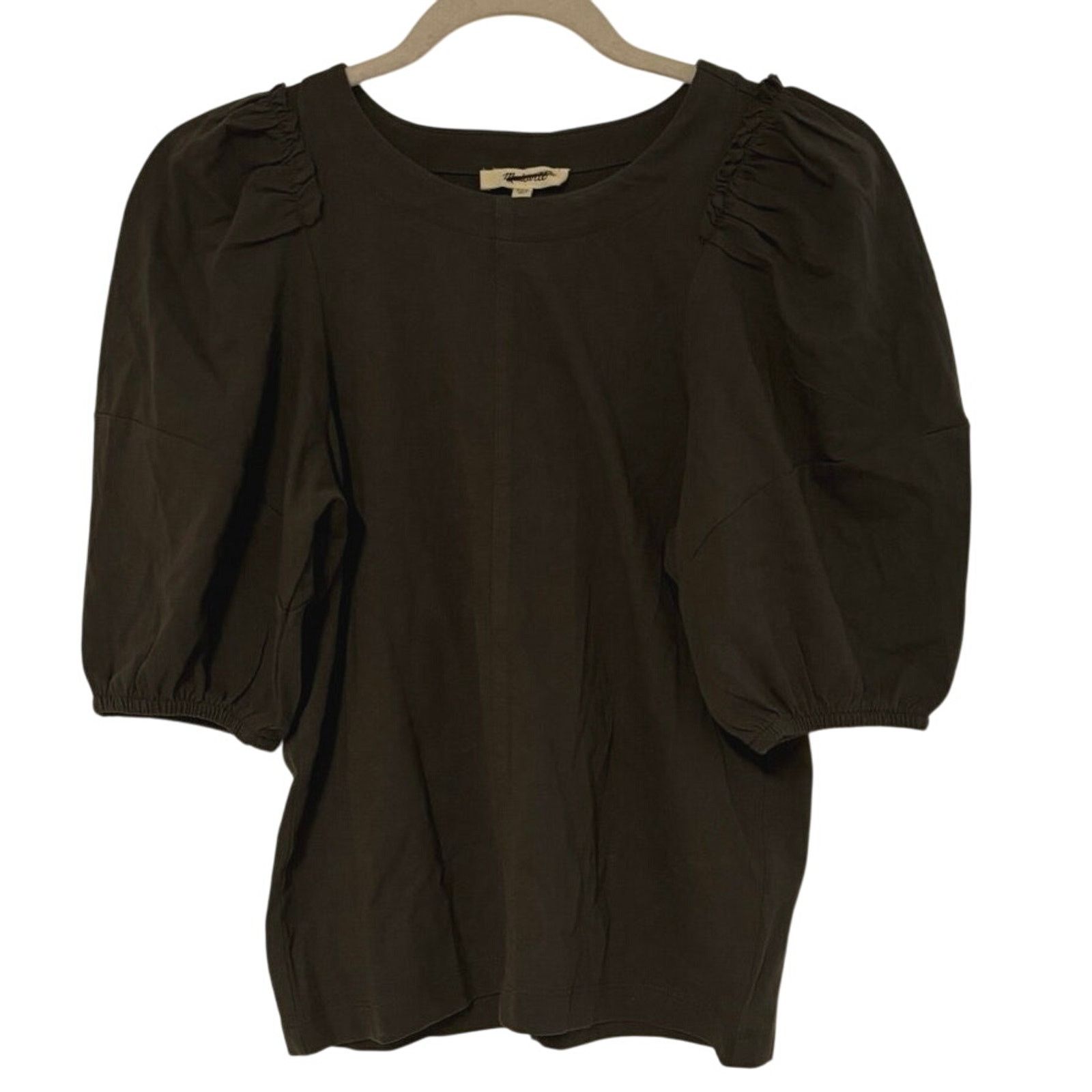 Madewell NWOT Madewell Puff-Sleeve Tee In Dark Surplus Size XXS Size XXS / US 00 / IT 34 - 2 Thumbnail