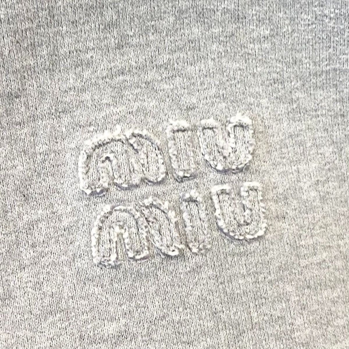 Miu Miu Miu Miu grey embroidered cotton zip hoodie Size XS / US 0-2 / IT 36-38 - 3 Thumbnail