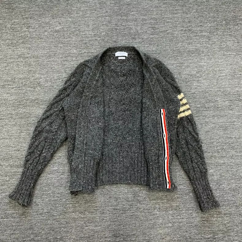 Thom Browne Thom Browne Gray wool sweater with coarse wool Size US L / EU 52-54 / 3 - 3 Thumbnail