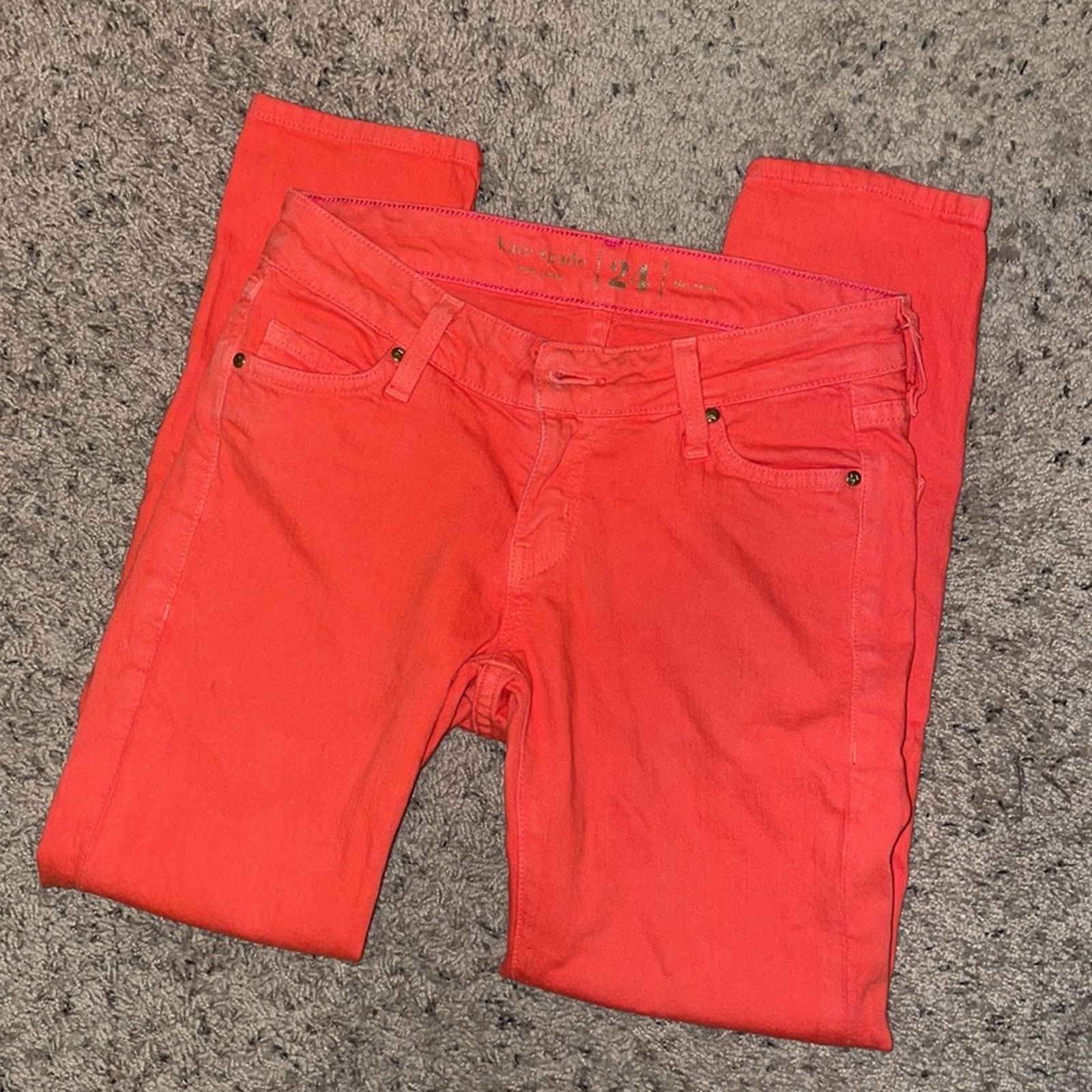 Kate Spade Kate Spade Broome Street red coral skinny jeans 24 Size 24" / US 00 / IT 34 - 3 Thumbnail