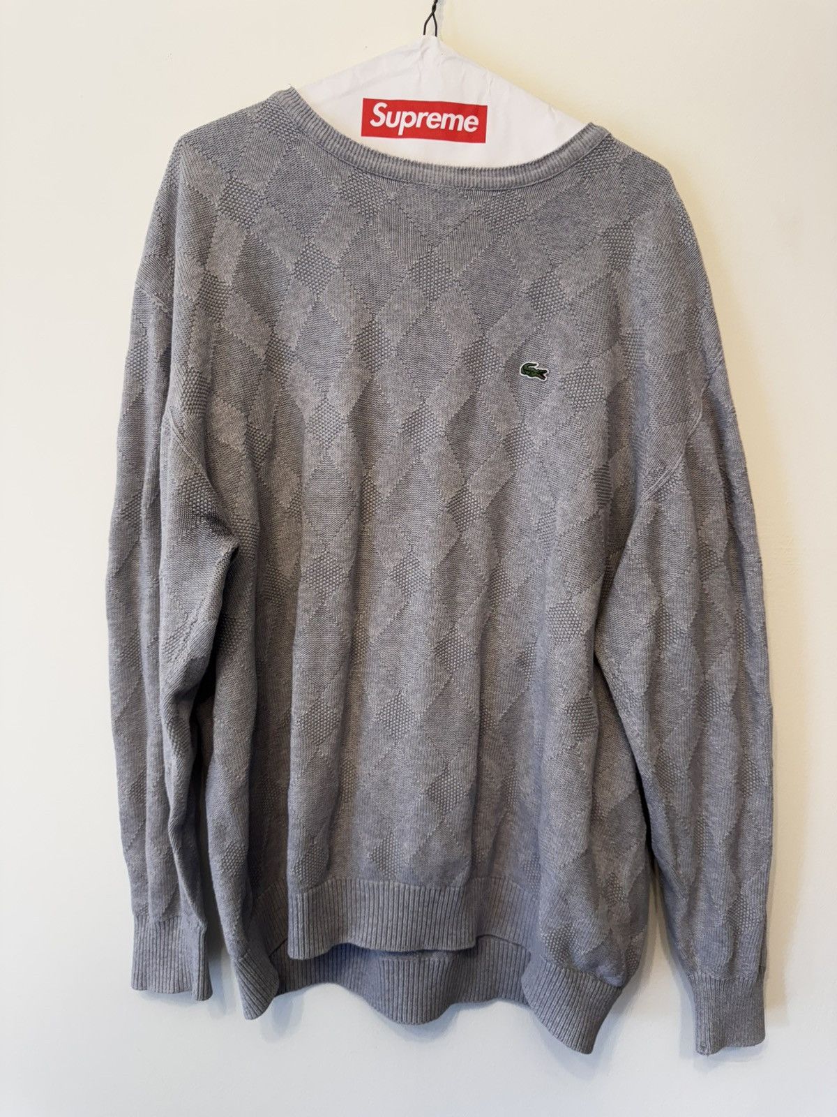 Lacoste Gray Lacoste knit sweater size 8, fits like an XL Size US XL / EU 56 / 4 - 1 Thumbnail