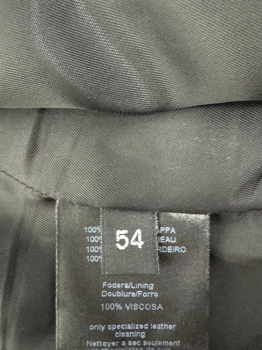 Armani Collezioni 2010s Armani Leaves Embossed Black Leather Blazer Jacket Size 44R - 12 Thumbnail