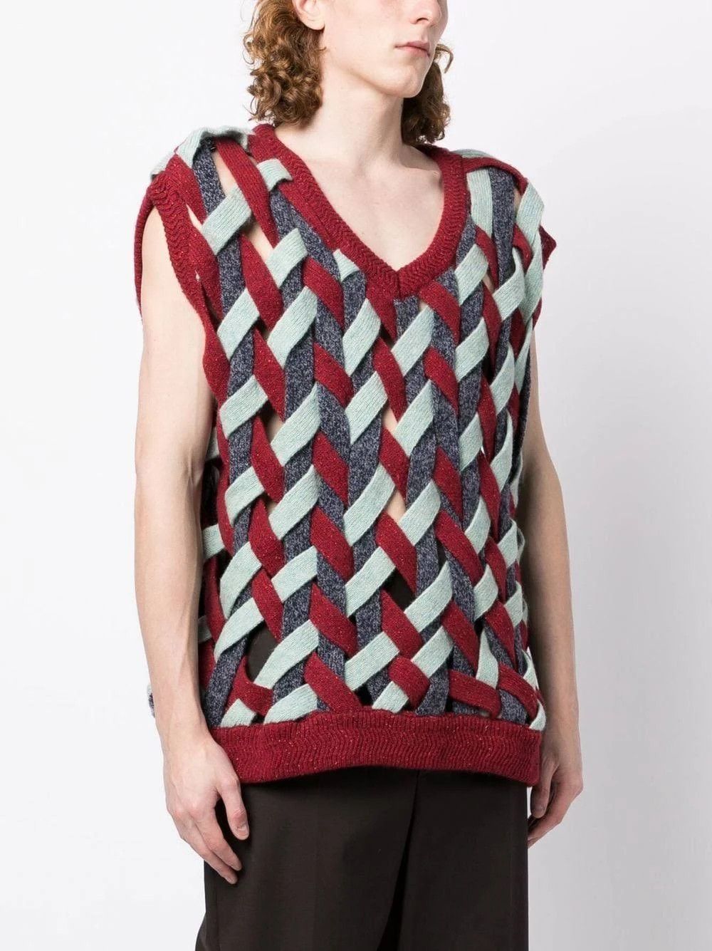 NAMESAKE o1mle0225 Woven Knitted Vest Top in Multicolor Size US M / EU 48-50 / 2 - 2 Thumbnail