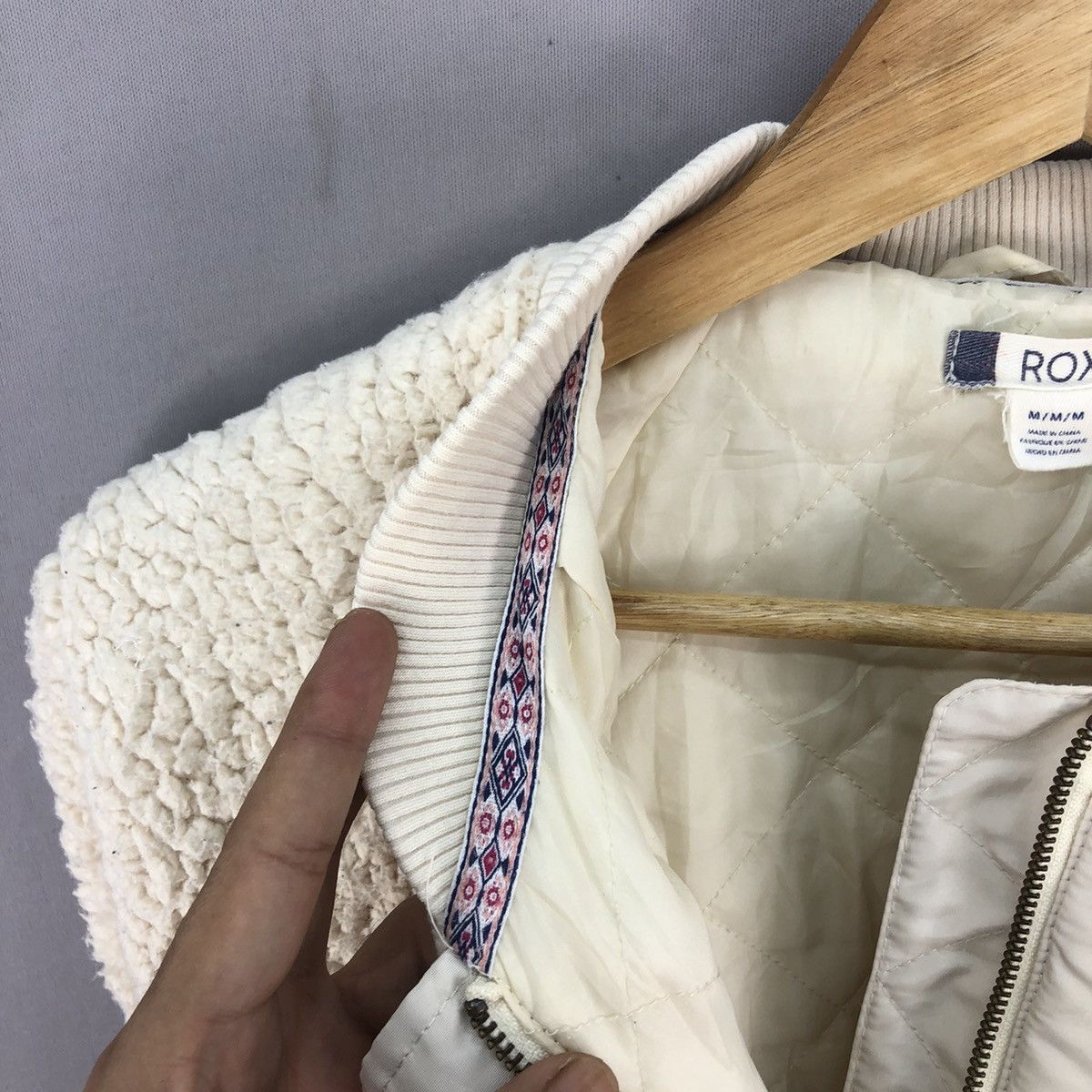 Japanese Brand 🇯🇵 Roxy Zipper Up Sherpa Quilted Jacket Size US M / EU 48-50 / 2 - 9 Thumbnail