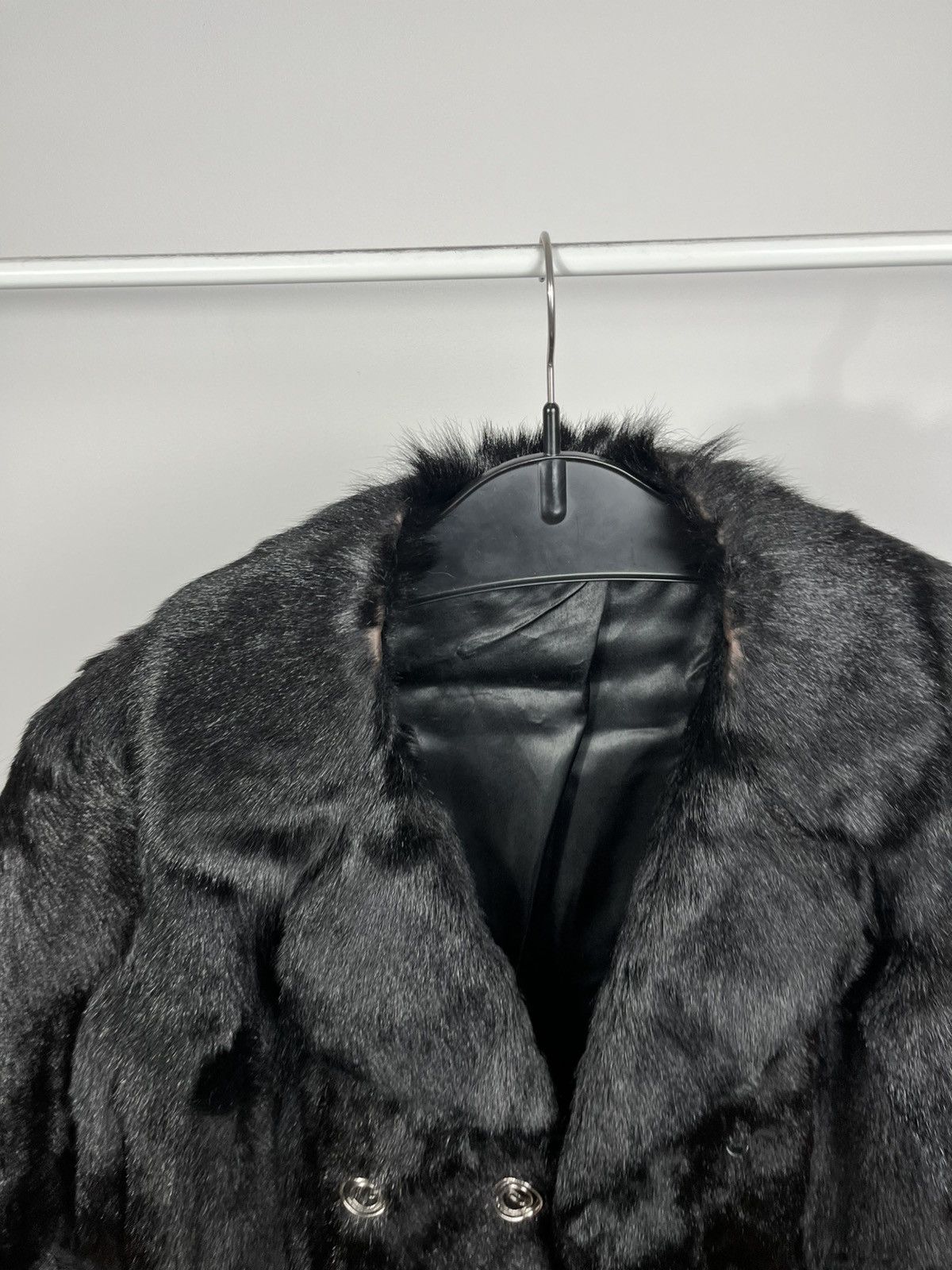 Other Vintage Black Real Fur Coat Multi Button Jacket Winter Size S / US 4 / IT 40 - 11 Thumbnail