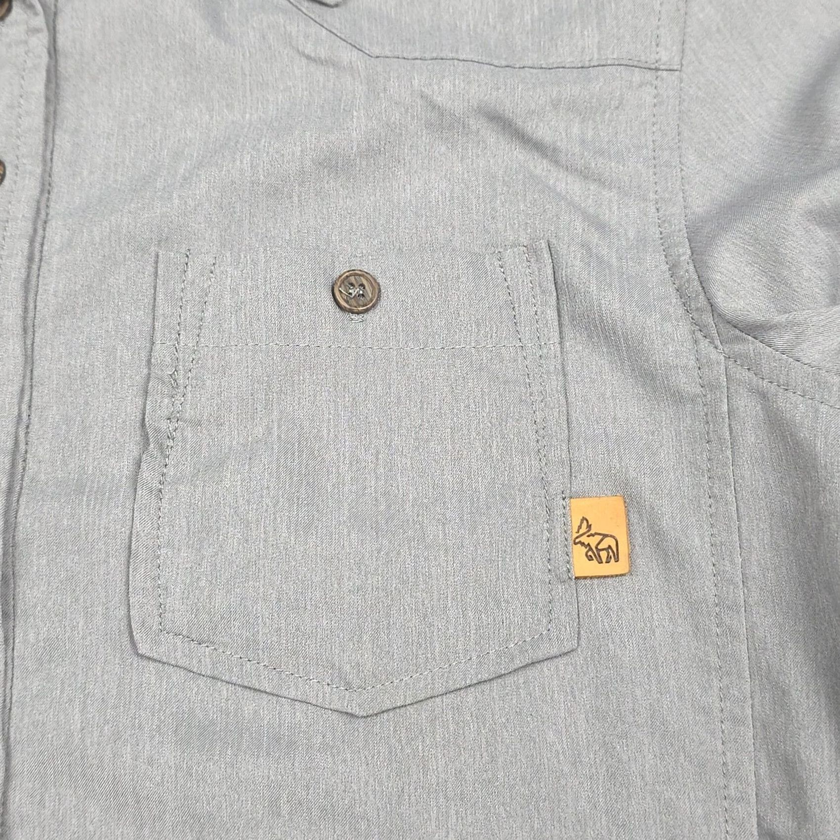 Vintage Western Rise Shirt Men's Large Gray Button Long Sleeve Pocket Nylon Blend Size US L / EU 52-54 / 3 - 5 Thumbnail