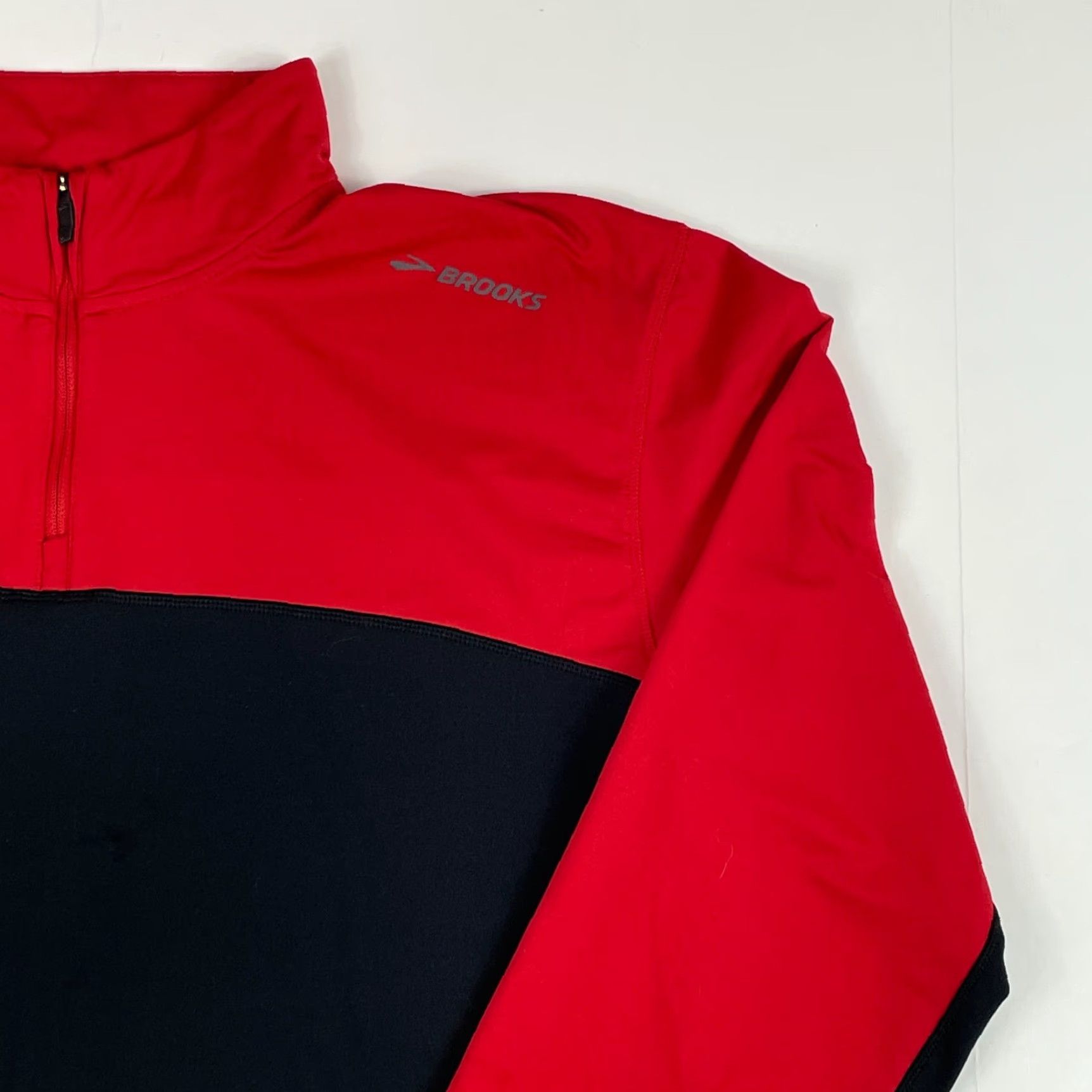 Brooks Brooks Shirt Mens Large Red 1/4 Zip Pullover Running Gym Workout Stretch Activewear Casual Outdoor Weather: Fall Winter Spring Size US L / EU 52-54 / 3 - 3 Thumbnail