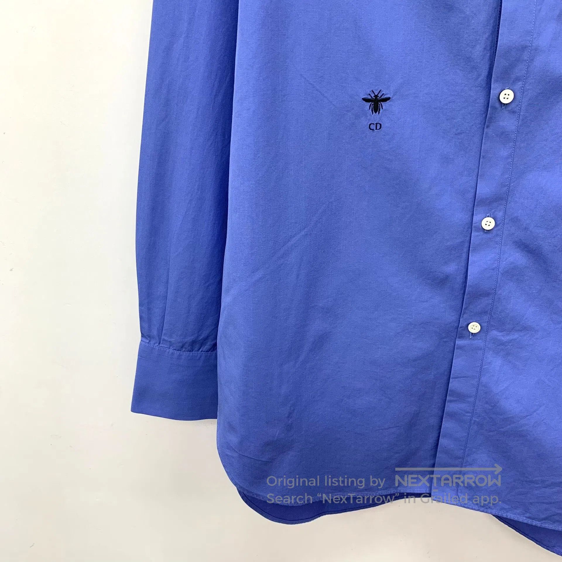 Dior Dior Blue Bee Embroidery Cotton Shirt. Size US M / EU 48-50 / 2 - 4 Thumbnail