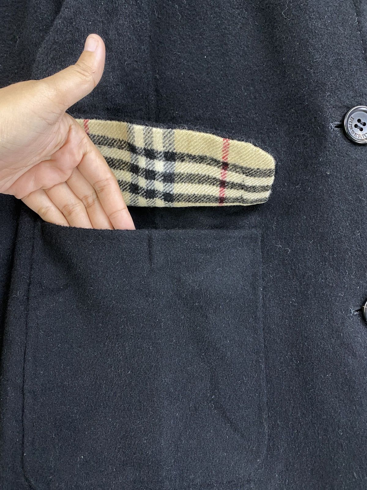 Burberry Vintage 90s Burberry London Nova Check Wool Trench Coat Size US S / EU 44-46 / 1 - 7 Thumbnail