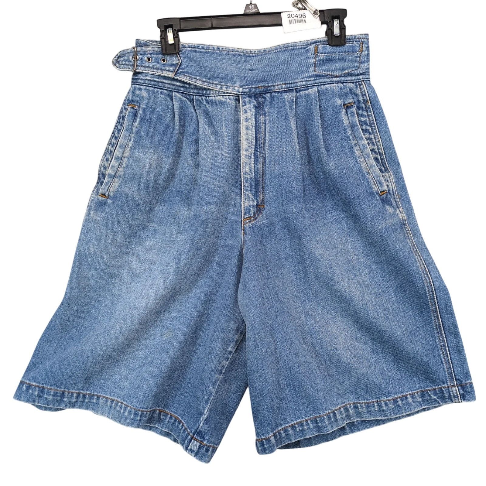 Vintage State of the Art Jean Shorts High Rise Waist Buckle Belt 14 Size 36" / US 14 / IT 50 - 1 Thumbnail