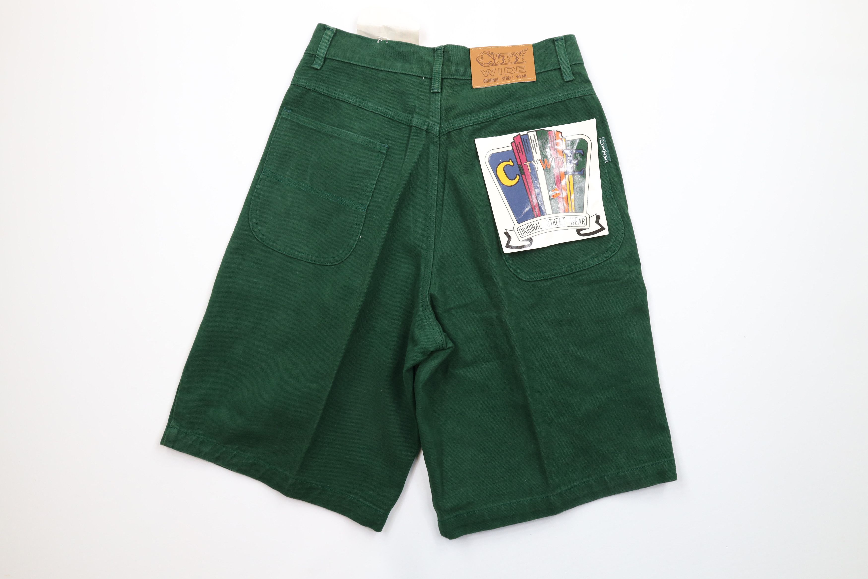 Vintage Deadstock Vintage 90s Streetwear Denim Shorts Jorts Green Size US 31 - 6 Thumbnail