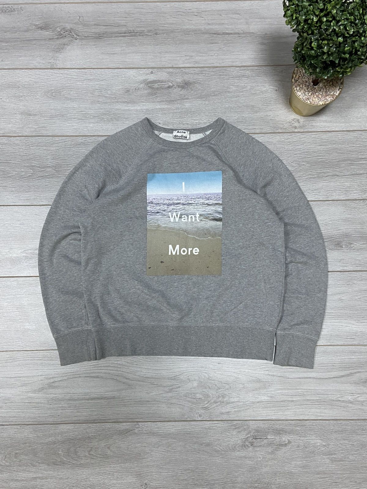 Acne Studios Acne Studios 🌊 College Photo sea FW14 I Want More Sweatshirt Size US M / EU 48-50 / 2 - 1 Thumbnail