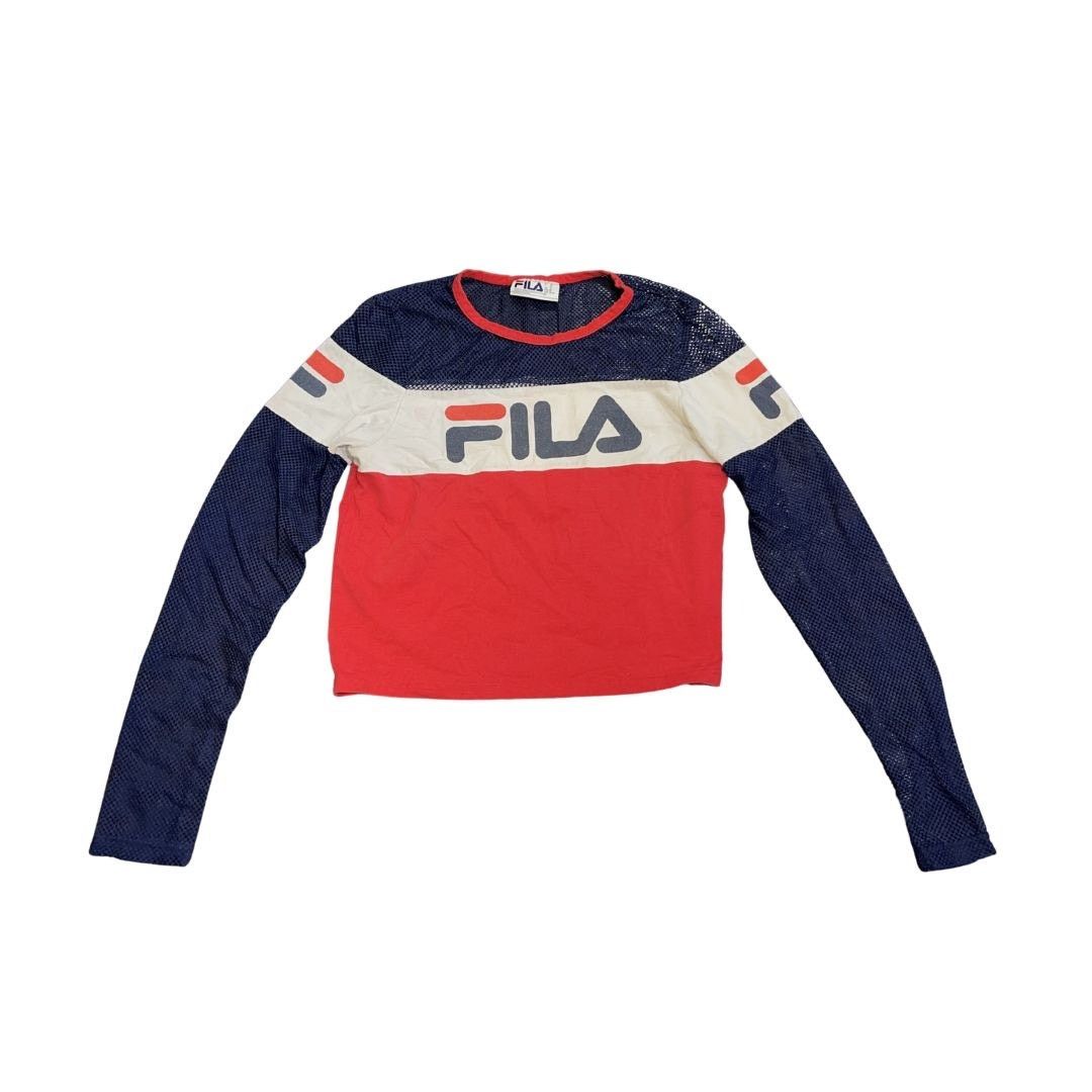 Fila FILA Mesh Long Sleeve Top 80s Y2K Retro Chic Athletic Sporty Size XL / US 12-14 / IT 48-50 - 1 Thumbnail