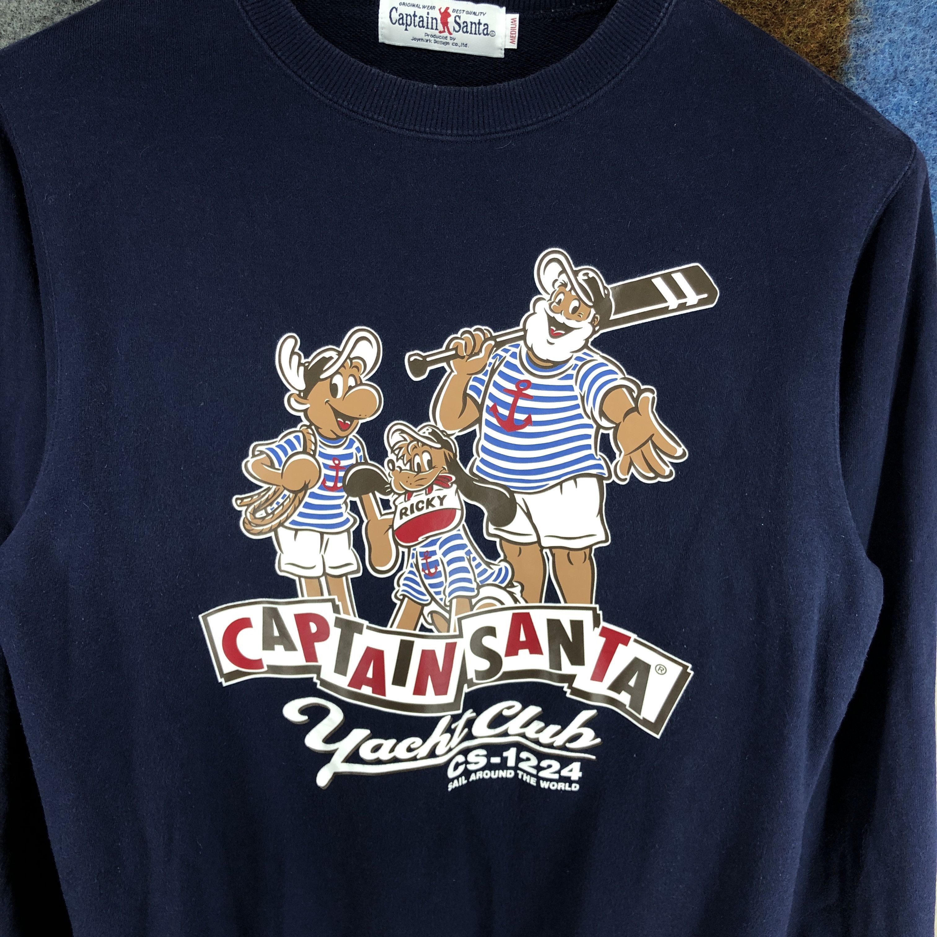Japanese Brand CAPTAIN SANTA Yacht Club Crew Neck Sweatshirt #0333/M Size US S / EU 44-46 / 1 - 2 Thumbnail