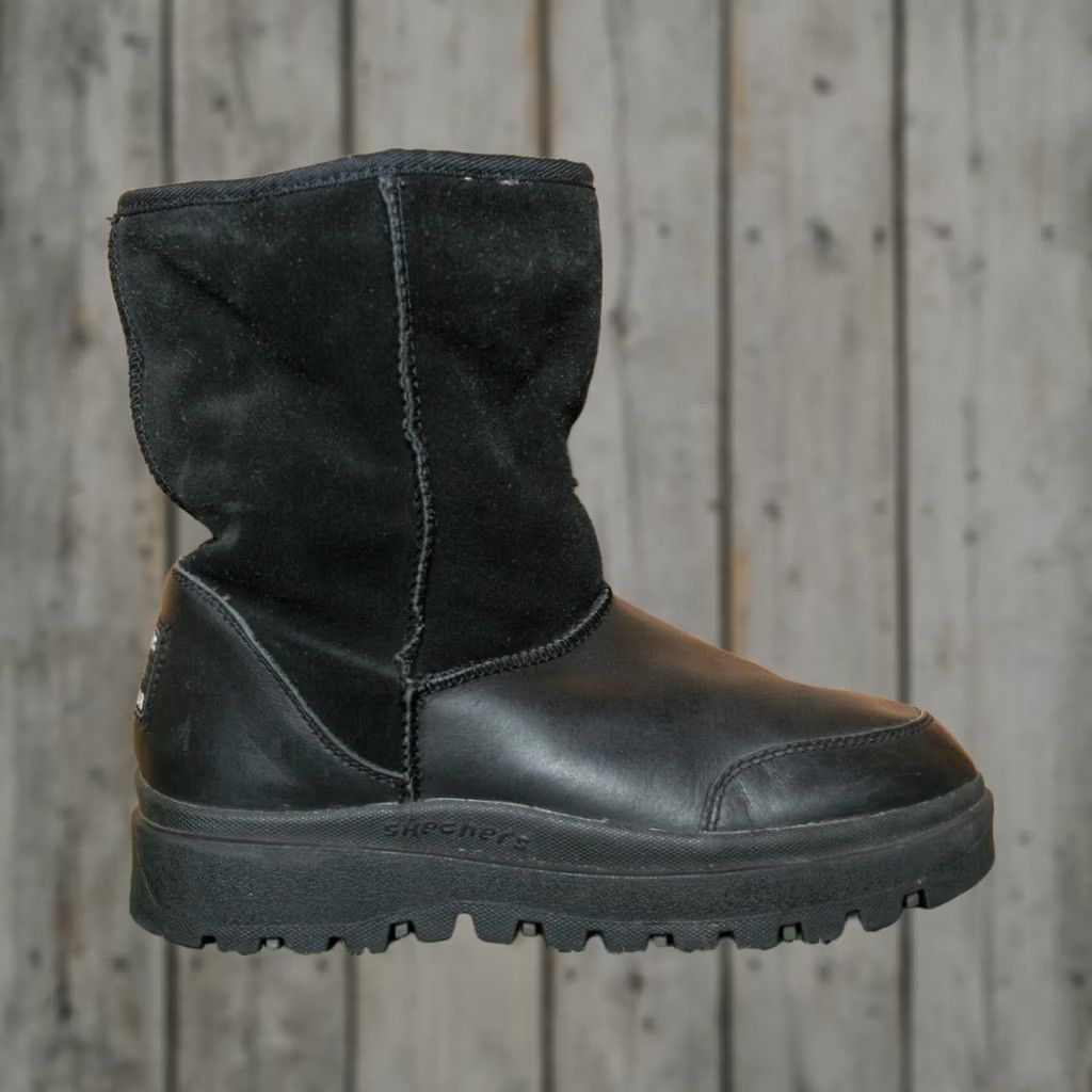SKECHERS SKECHERS Black Leather & Suede Faux Fur Lined 8" Winter Boots Women's Sz. 9 Boots Mens? (Note: No, do not add) Size US 6 / IT 36 - 1 Thumbnail