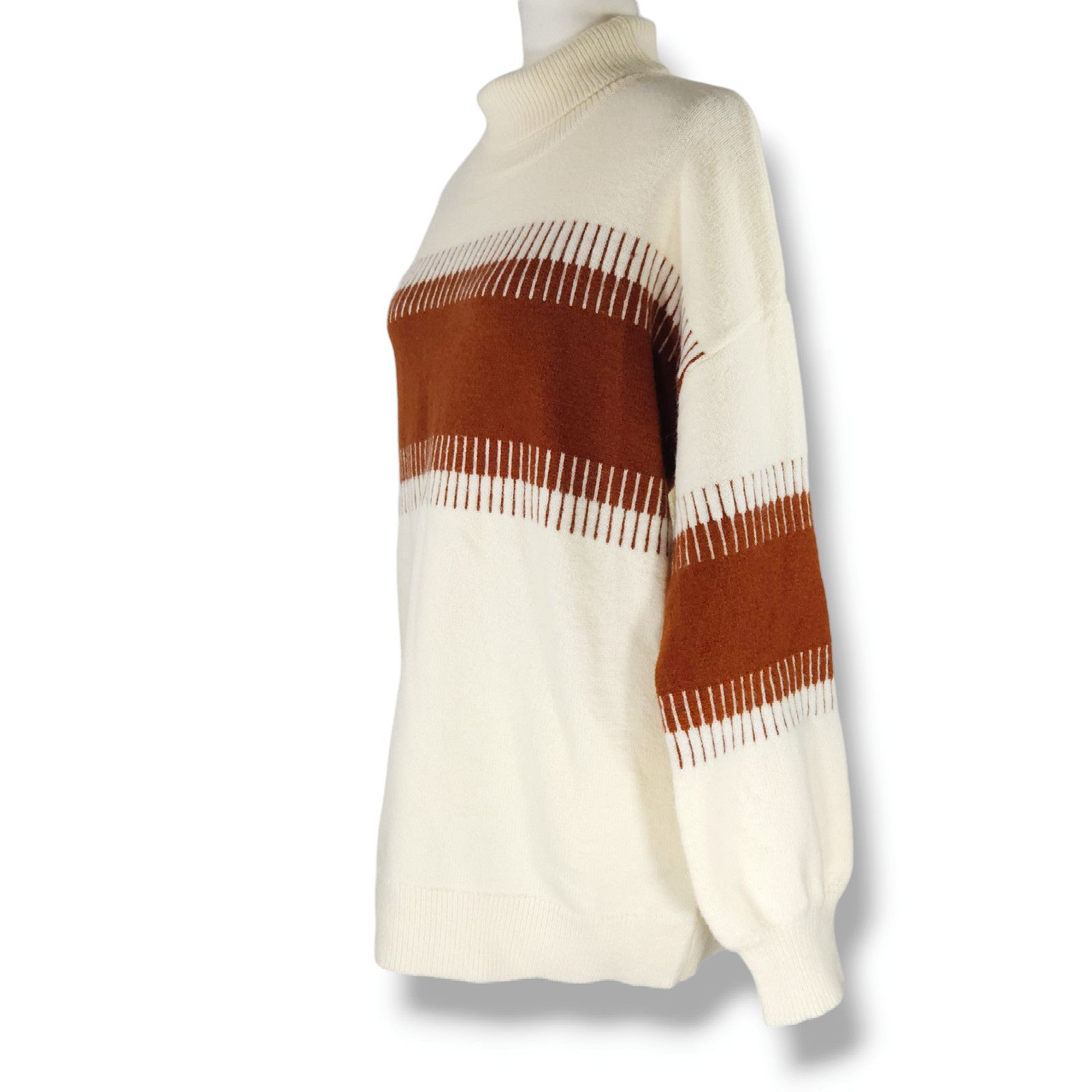 Other EUC Colorblock Cozy Turtle Neck Knit Sweater Sz. 1XL Size XL / US 12-14 / IT 48-50 - 1 Thumbnail