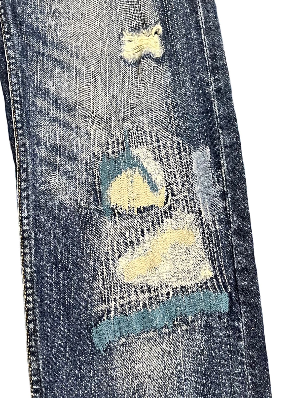 Beauty Beast Vintage Africa Taro Indigo Patches Jeans Size US 31 - 3 Thumbnail
