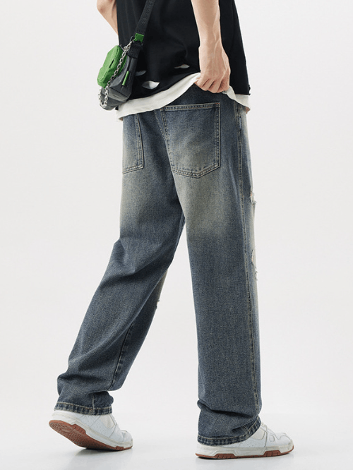 Japanese Brand × Jean Japanese retro washed old fashioned ripped jeans Size US 32 / EU 48 - 4 Thumbnail