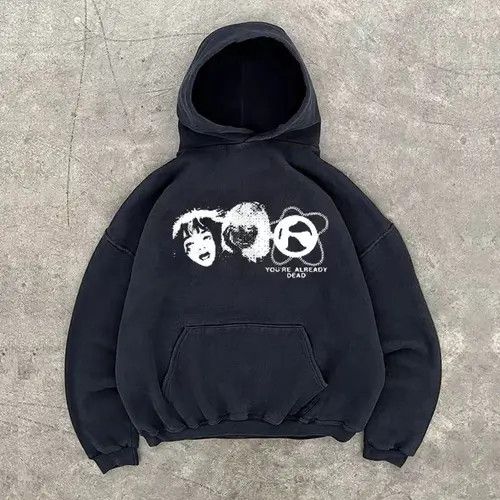 Other Street retro face print washed hoodie Size US L / EU 52-54 / 3 - 1 Thumbnail