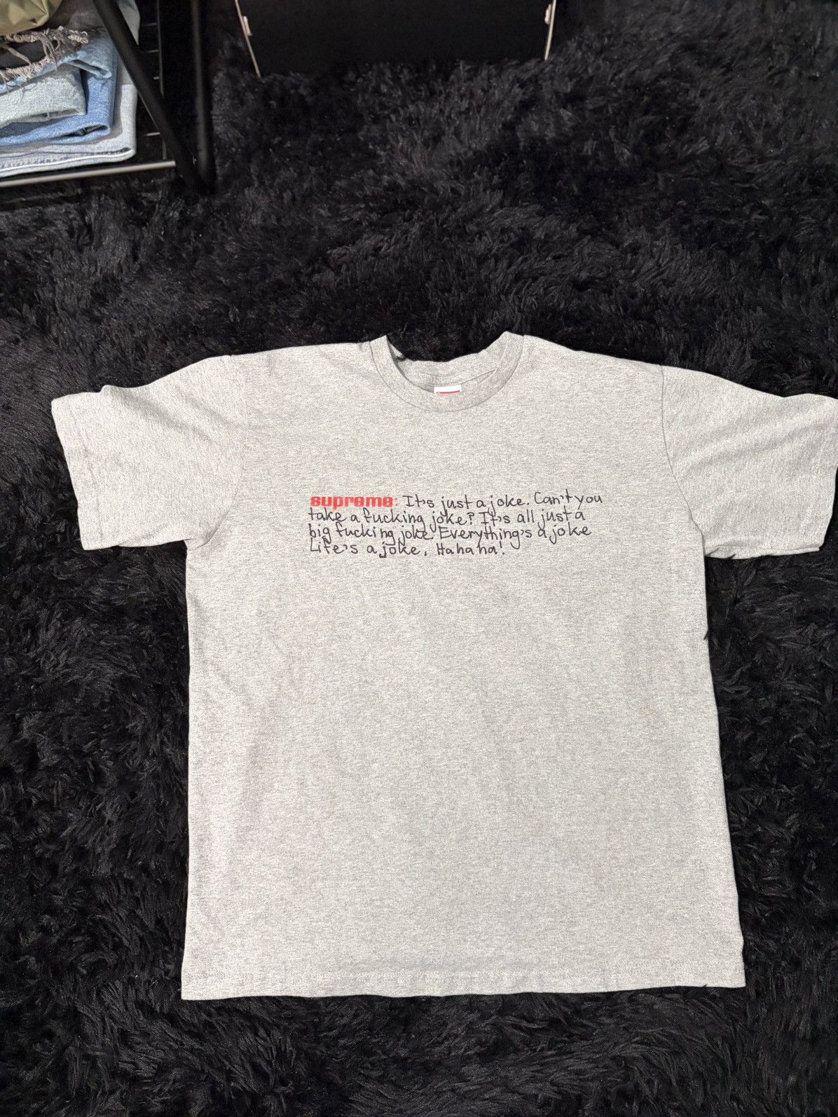 Supreme Supreme Joke Tee “Heather Grey” Size US M / EU 48-50 / 2 - 2 Thumbnail