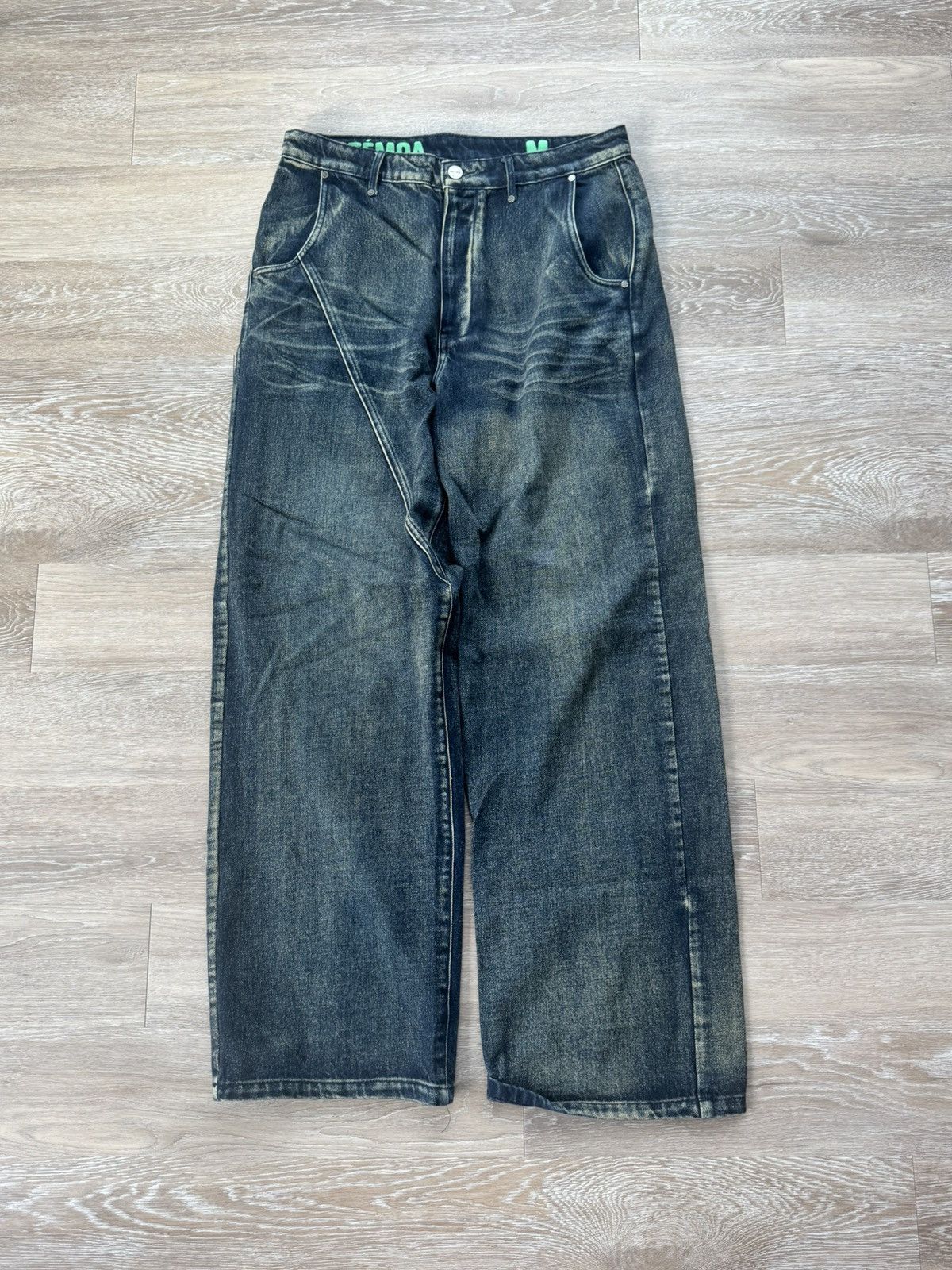 Japanese Brand × Vintage Protemoa Baggy Denim Dark Blue Wash Size US 30 / EU 46 - 1 Thumbnail