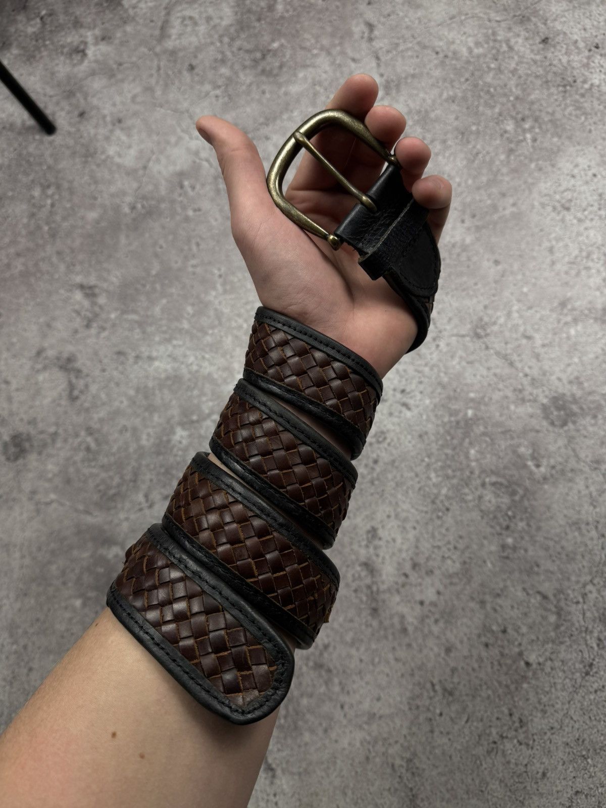 Japanese Brand 00’s NUMBER NINE BRAIDED JAPAN LEATHER Y2K BELT VINTAGE Size ONE SIZE - 5 Thumbnail