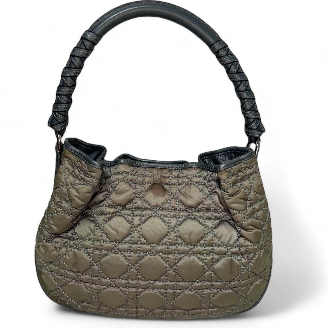 Dior Dior - Cannage handbag quilted nylon gray logo Size ONE SIZE - 2 Thumbnail