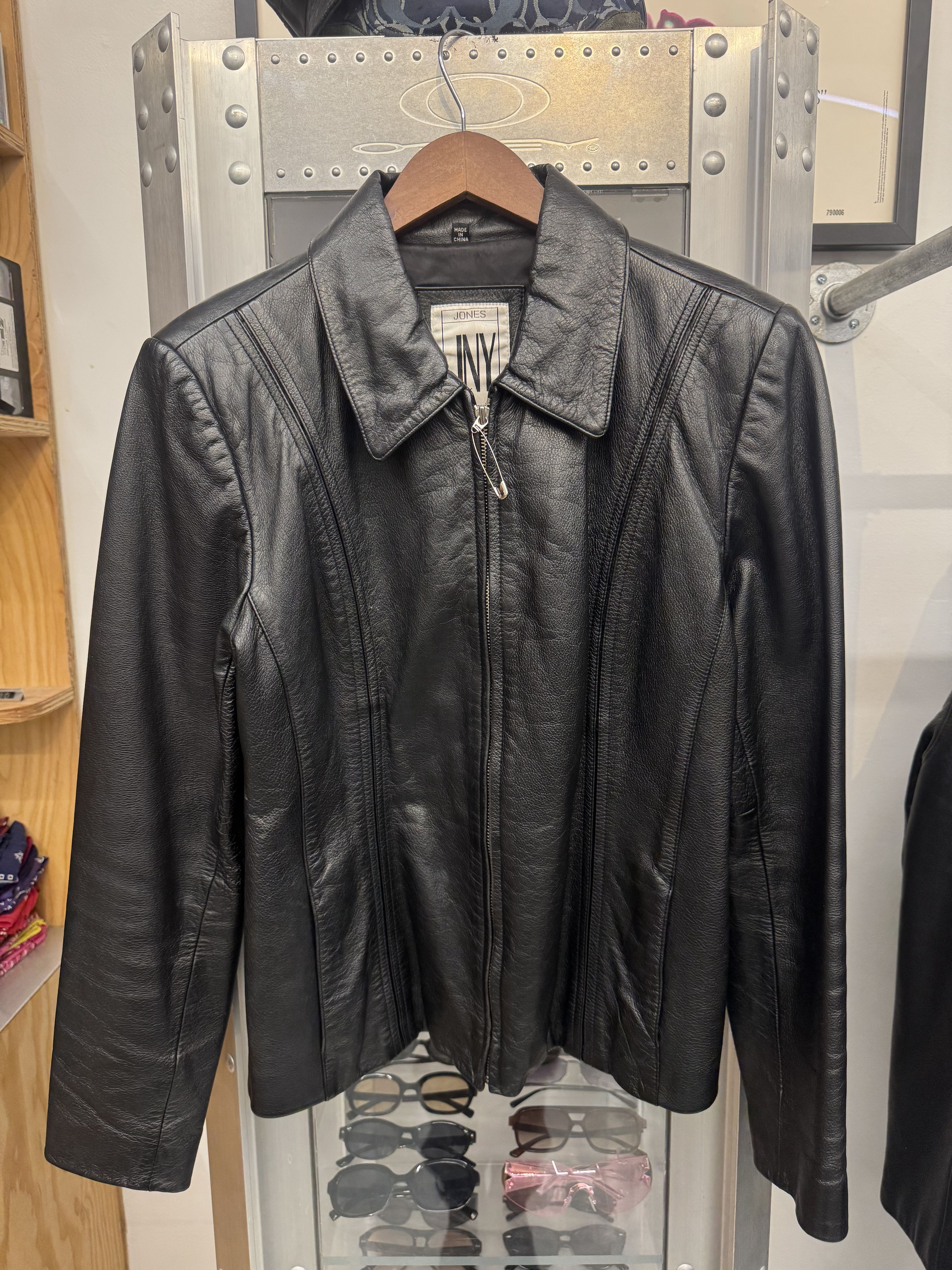 Jones New York Vintage Leather Jacket Size L / US 10 / IT 46 - 1 Thumbnail