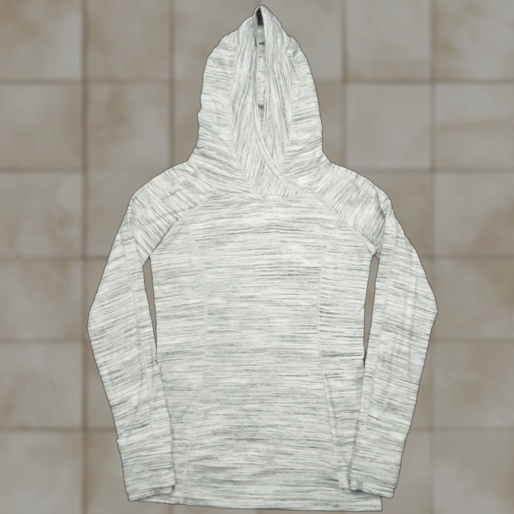 Lululemon VINTAGE No Lululemon Hoodie Womens Size 6 Pullover Athletic Zip Pocket Sweatshirt Gray White Space Dye Yoga Running Size M / US 6-8 / IT 42-44 - 1 Thumbnail