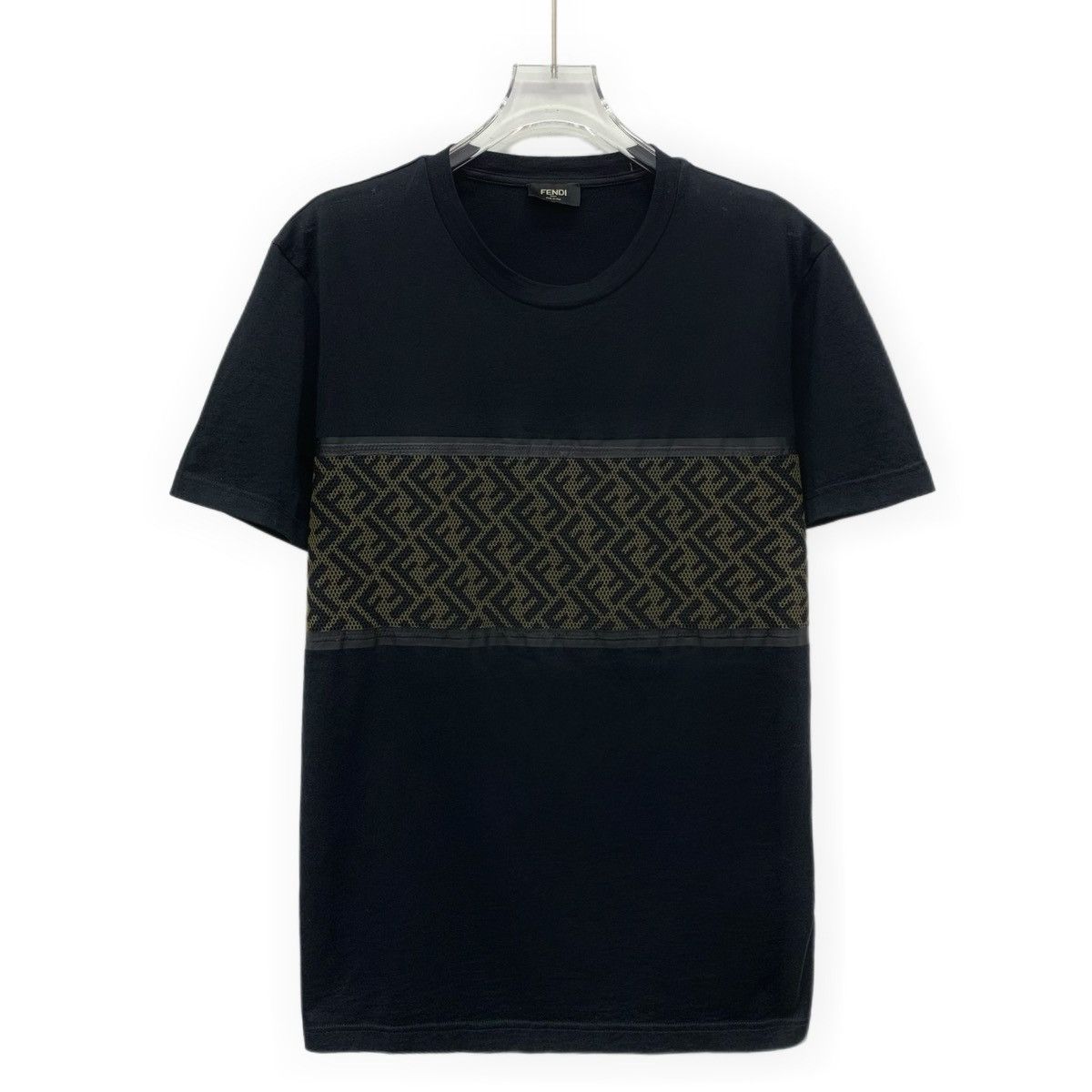 Fendi Fendi 22SS Black Monogram Spliced Short Sleeve T-Shirt K26WX Size US L / EU 52-54 / 3 - 1 Thumbnail