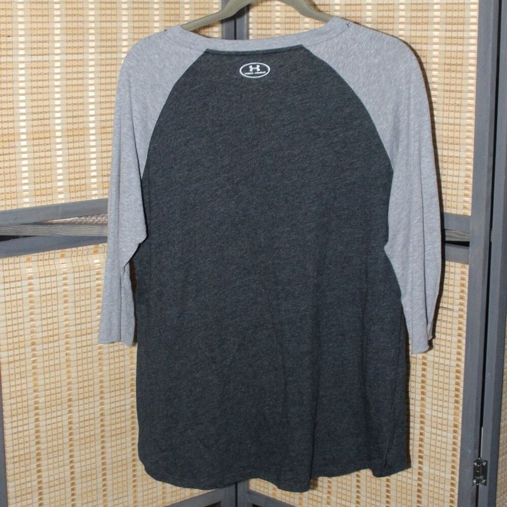 Under Armour Under Armour 3/4 Sleeve Charcoal & Heather Gray Baseball Tee Size XL / US 12-14 / IT 48-50 - 3 Thumbnail