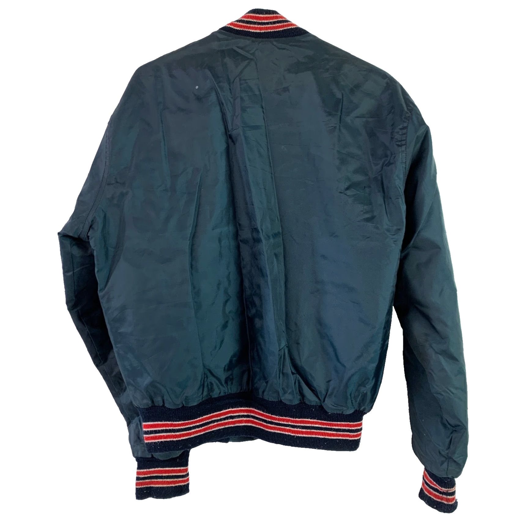 Vintage VINTAGE West Wind Bomber Jacket Mens M Nylon Blue Satin Lining Pocket 46 Chest 25.5 Length 26 Sleeve 20 Shoulder 26" Buccan e er Size US M / EU 48-50 / 2 - 6 Thumbnail