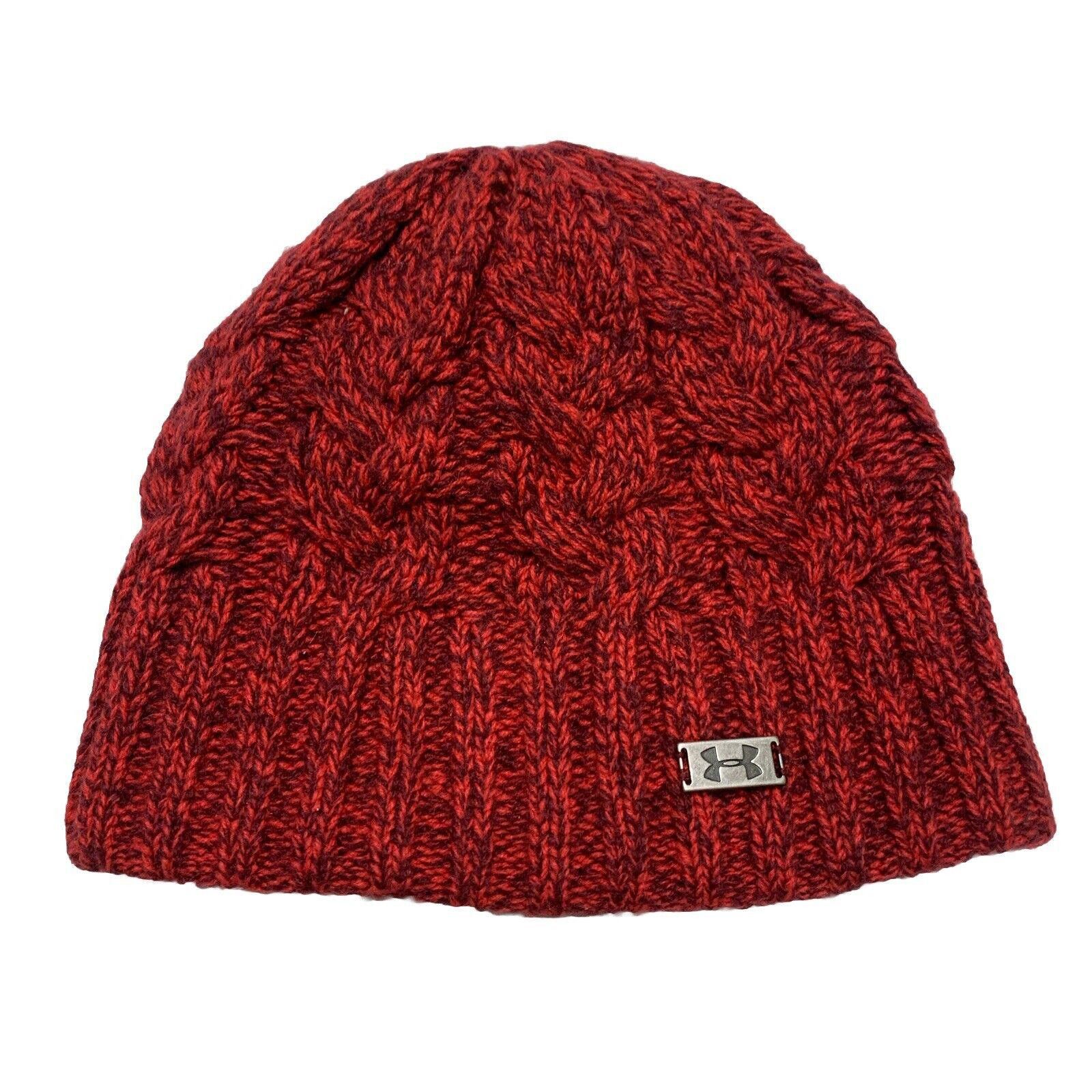 Under Armour Under Armour Cable Knit Beanie Fleece Lined Red Size ONE SIZE - 1 Thumbnail