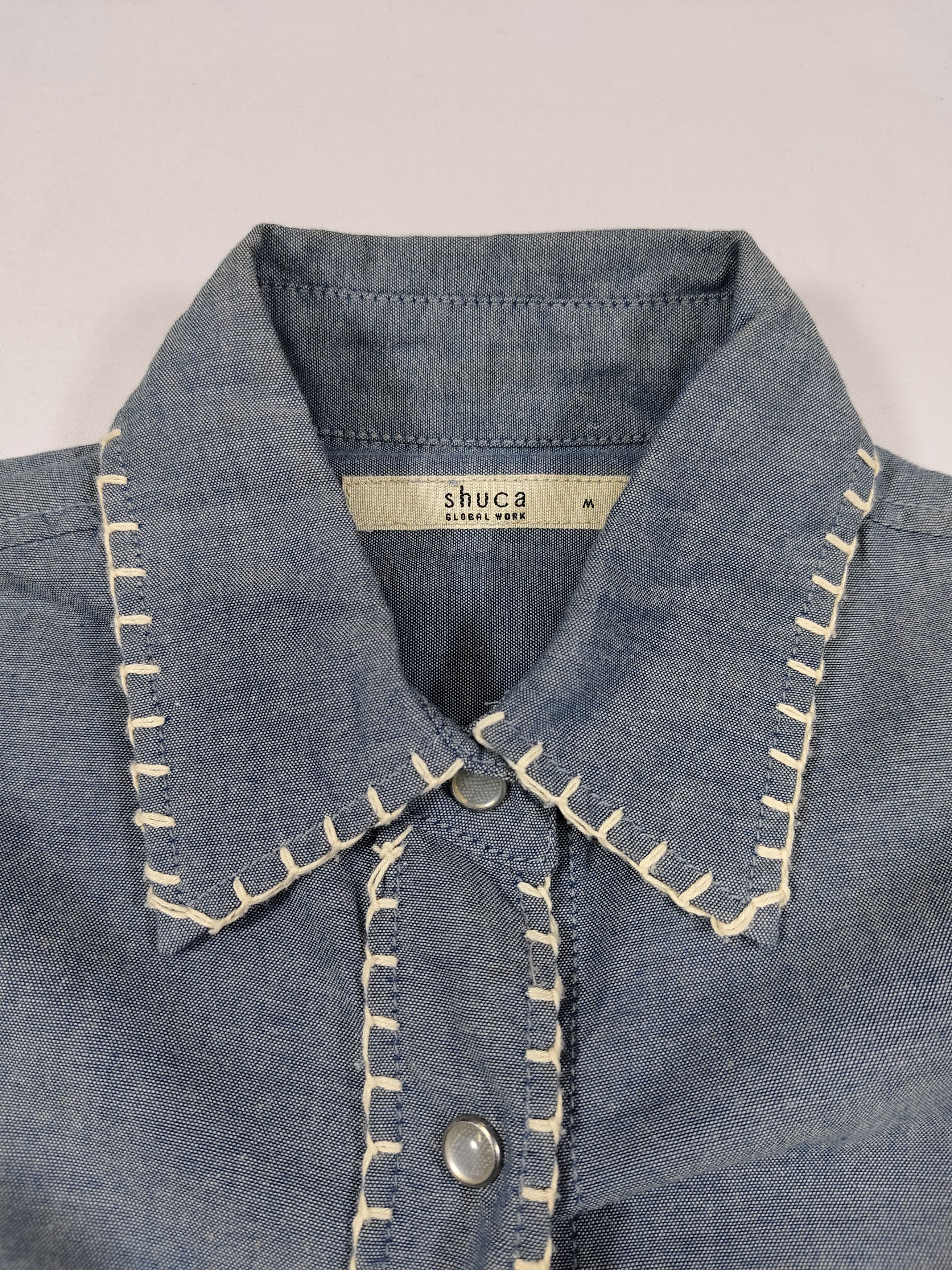 Global Work Shuca 🇯🇵 Chimayo Work Native Embroidered Chambray Shirt Size US M / EU 48-50 / 2 - 7 Thumbnail