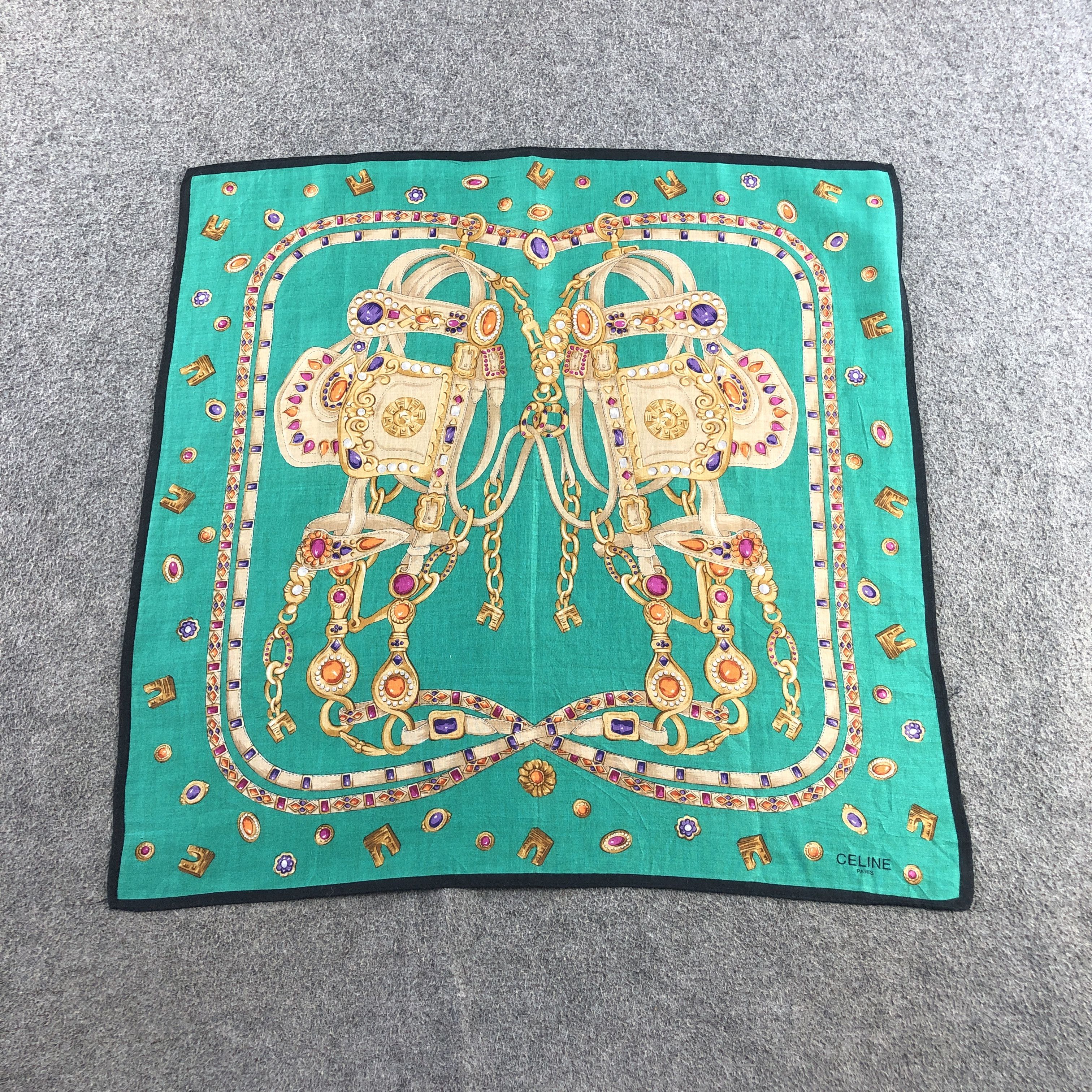 Celine Celine Luxury Handkerchief Neckerchief Bandana H2643 Size ONE SIZE - 1 Thumbnail