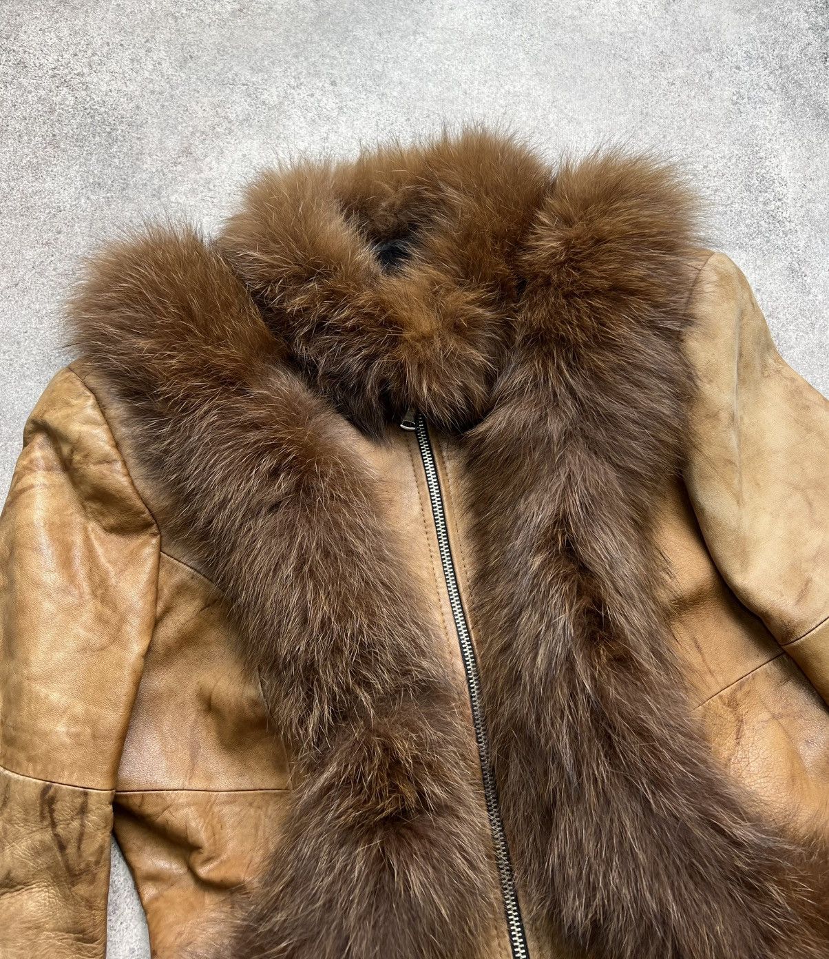 Vintage Vintage gorgeous fancy leather jacket with fur details Size S / US 4 / IT 40 - 9 Thumbnail