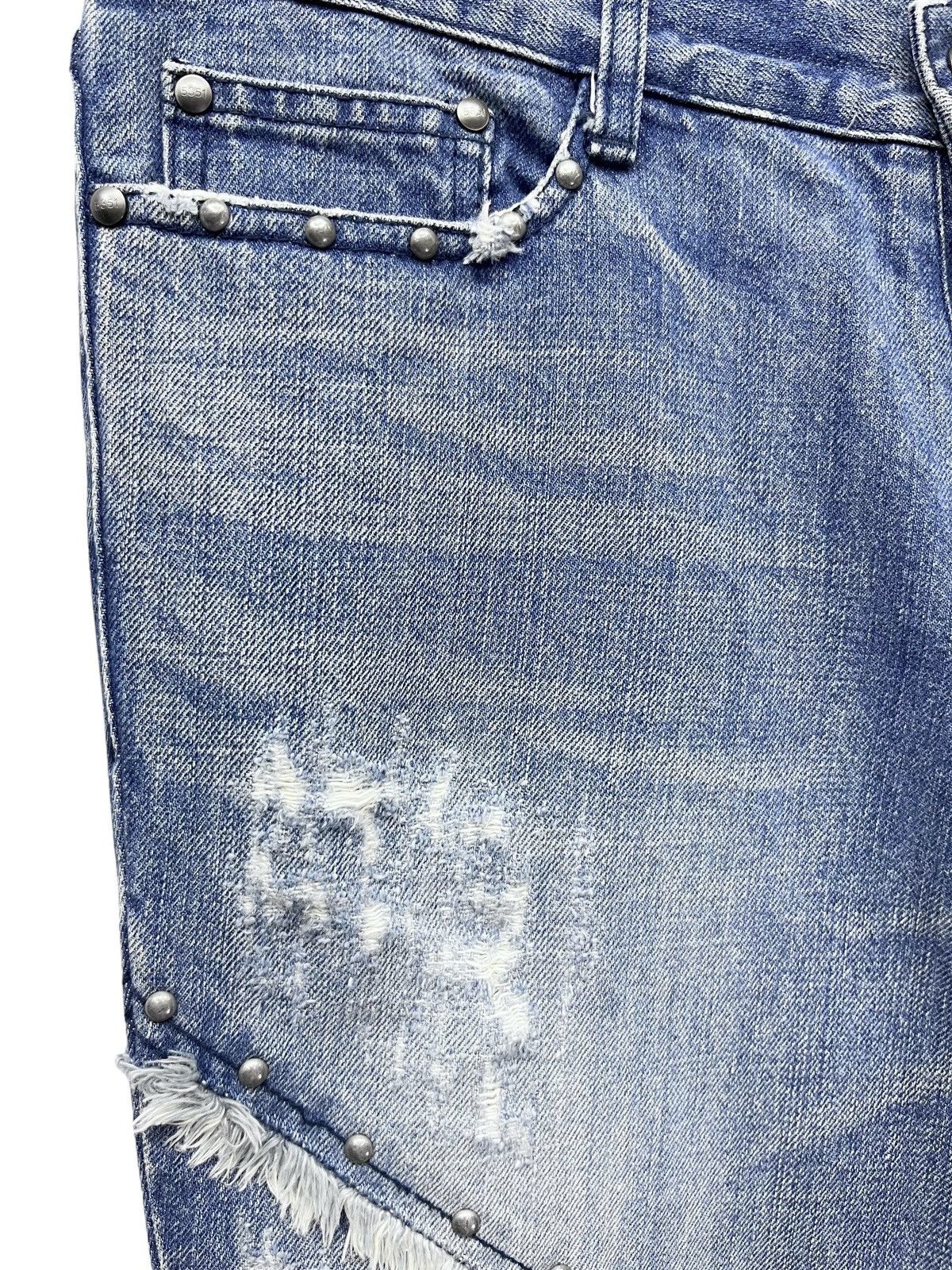 5351 POUR LES HOMMES STEALS💥VINTAGE 5351 HOMMES Distressed Spliced Studded Flare Size 31" - 10 Thumbnail
