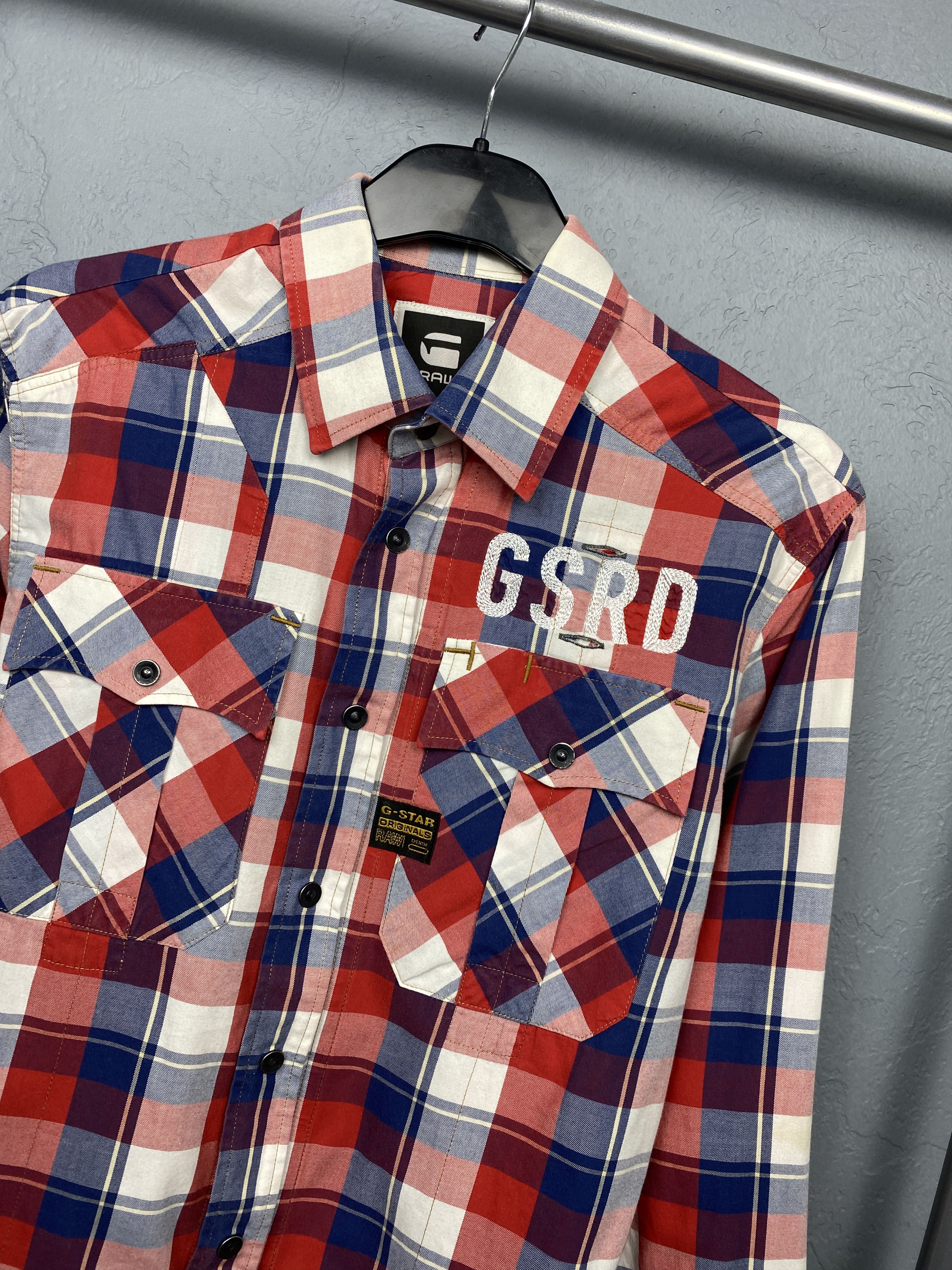 G-Star G Star Raw Vintage Mens Long Sleeve Plaid Shirt Size US M / EU 48-50 / 2 - 2 Thumbnail