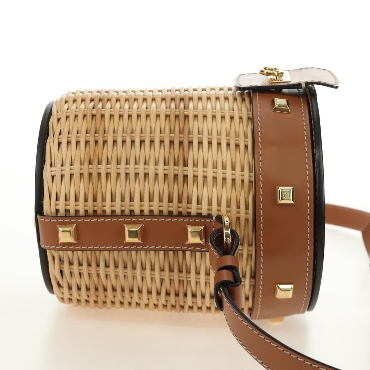 Salvatore Ferragamo Salvatore Ferragamo Gancini Straw Shoulder Bag Beige Size ONE SIZE - 6 Thumbnail